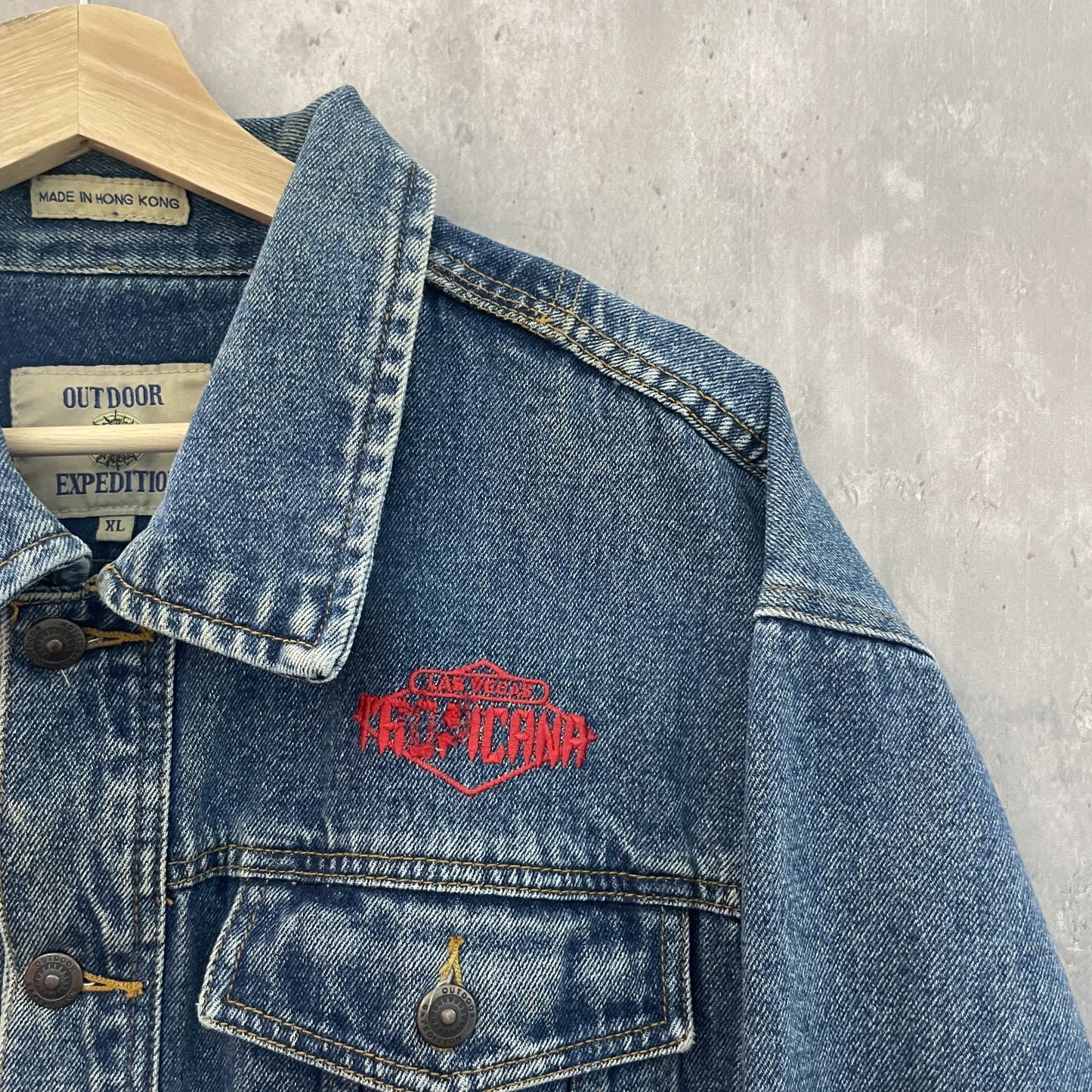 90s vintage 古着 ビンテージ アウトドア OUTDOOR EXPEDITION デニムジャケット インディゴ Gジャン 刺繍