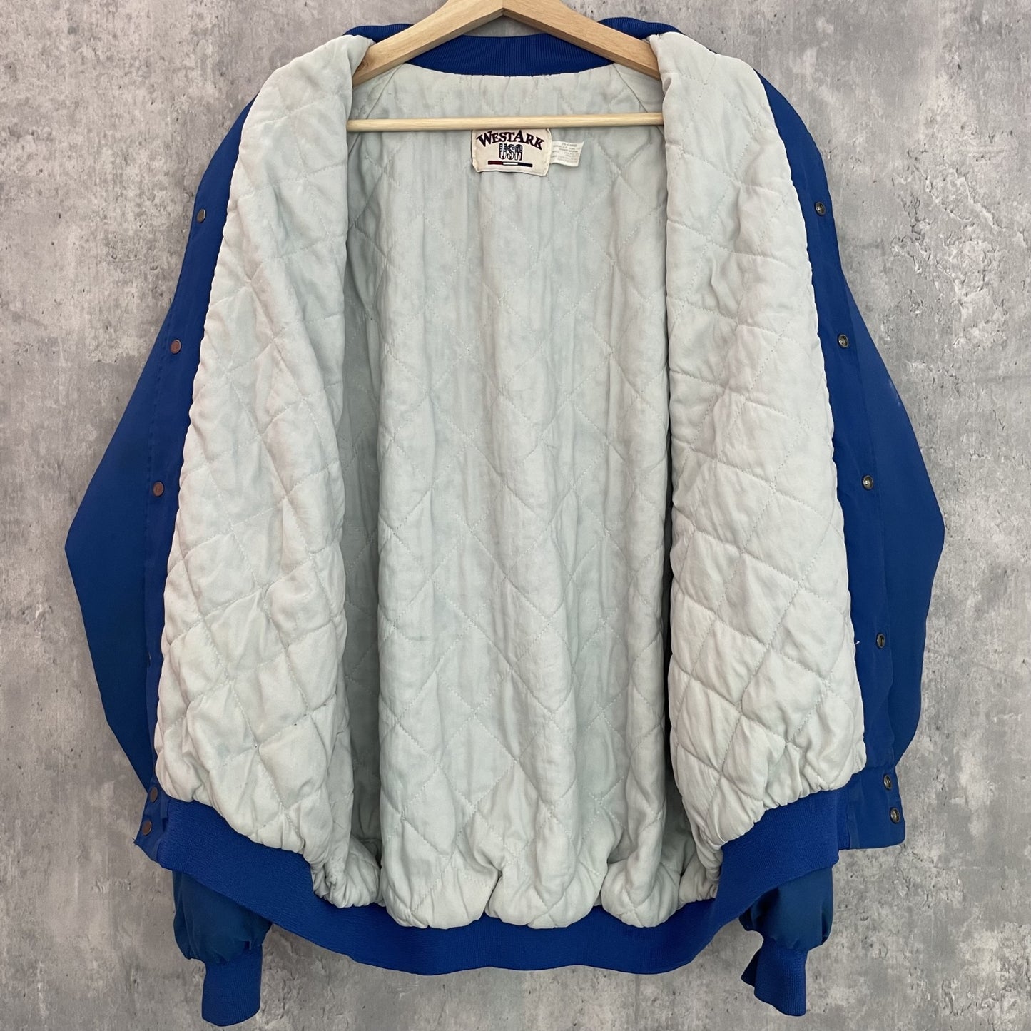 90s vintage 古着 ビンテージ スタジャン スタジアムジャンパー USA製 コットン WESTARK USA