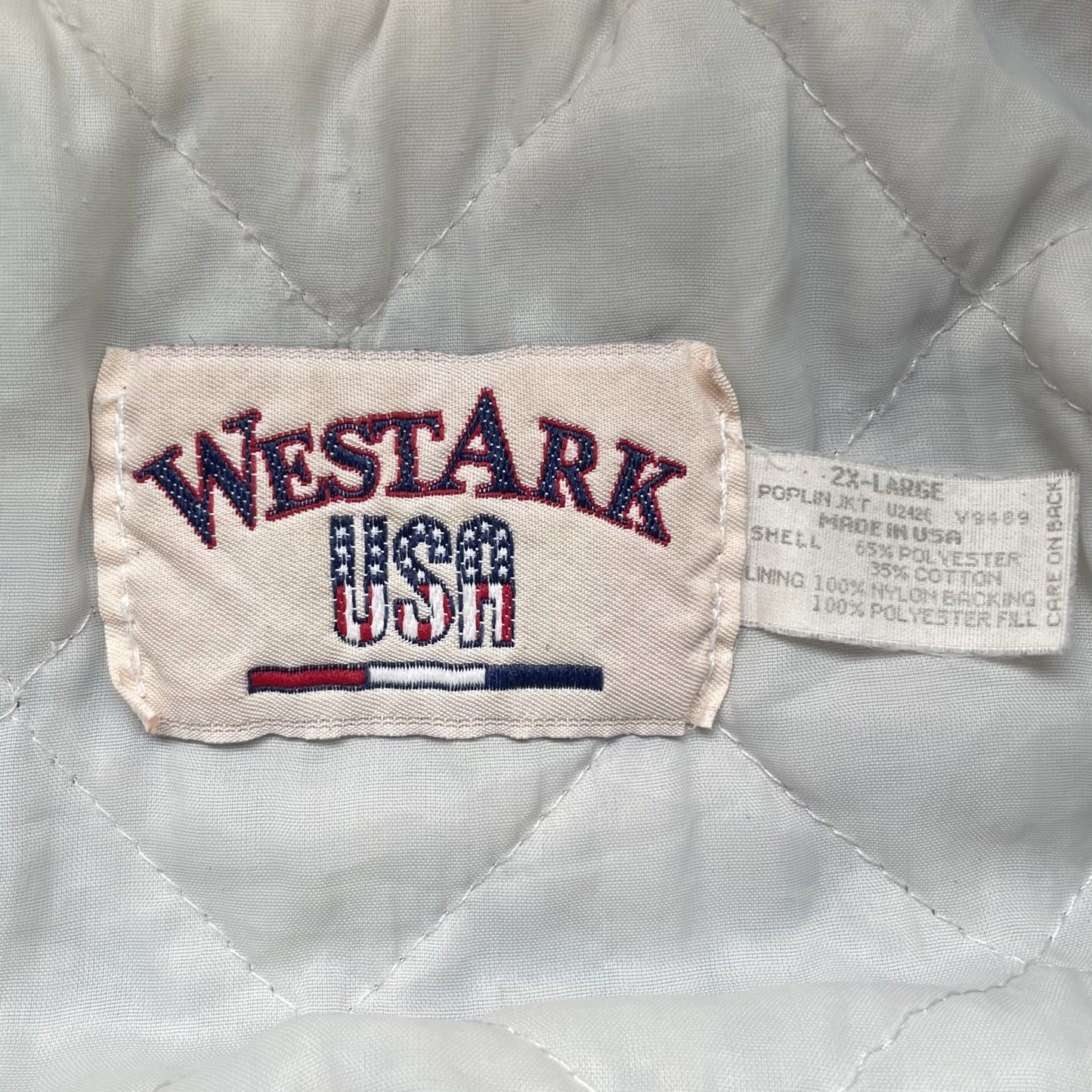 90s vintage 古着 ビンテージ スタジャン スタジアムジャンパー USA製 コットン WESTARK USA