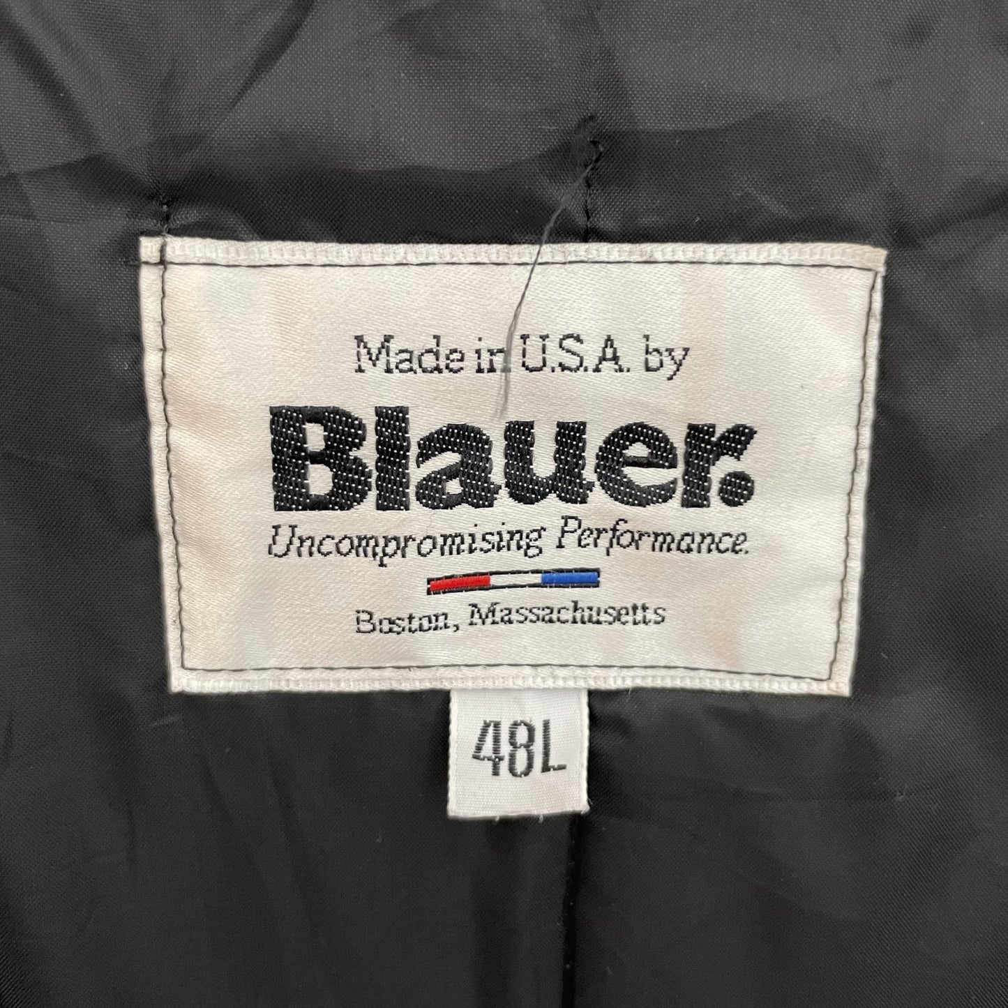 90s vintage 古着 ビンテージ USA製 ブラウアー Blauer ポリスマンジャケット ナイロンジャケット 襟ボア ブラック