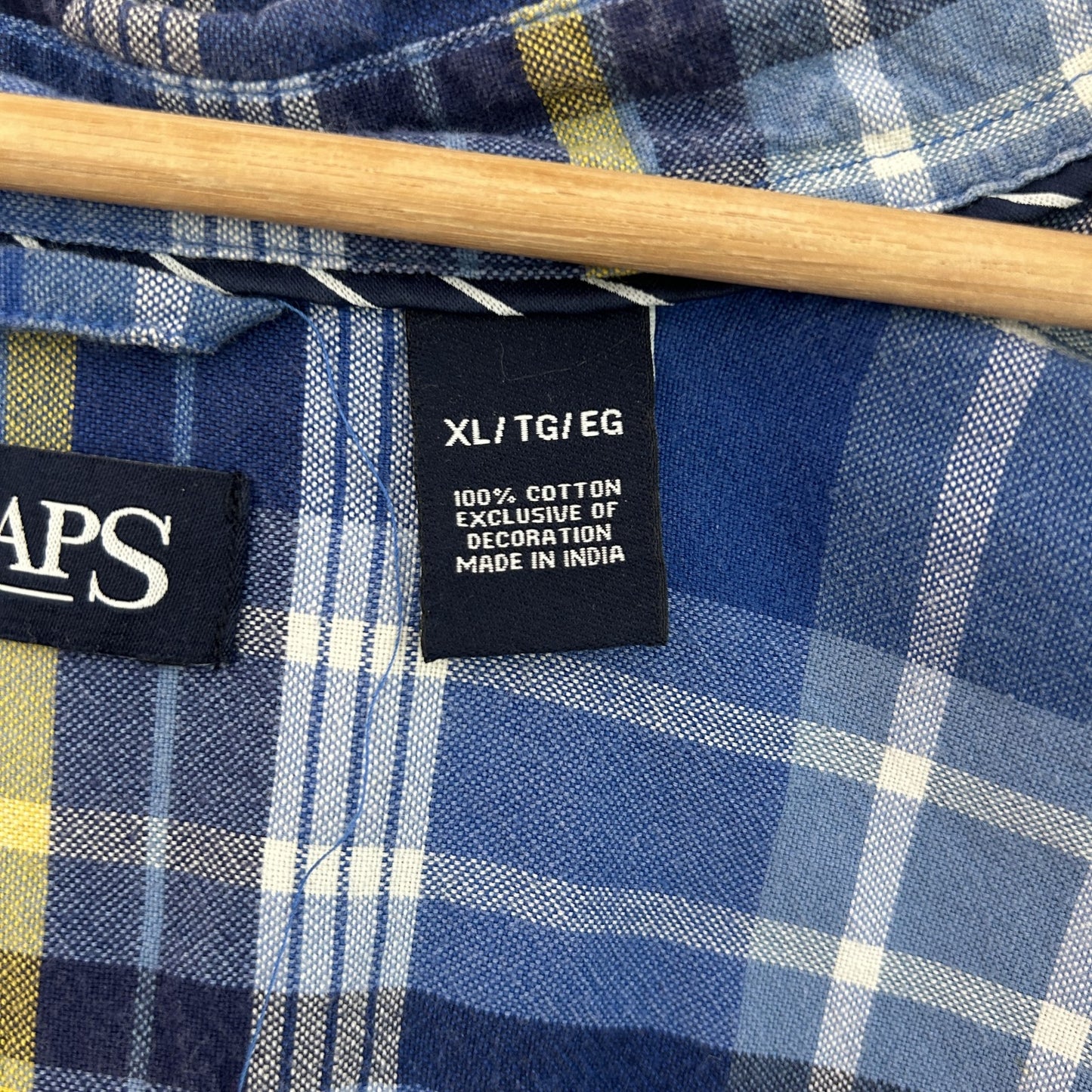00s vintage 古着 ビンテージ CHAPS チャップス 長袖シャツ ボタンダウン チェック柄 ロゴ刺繍
