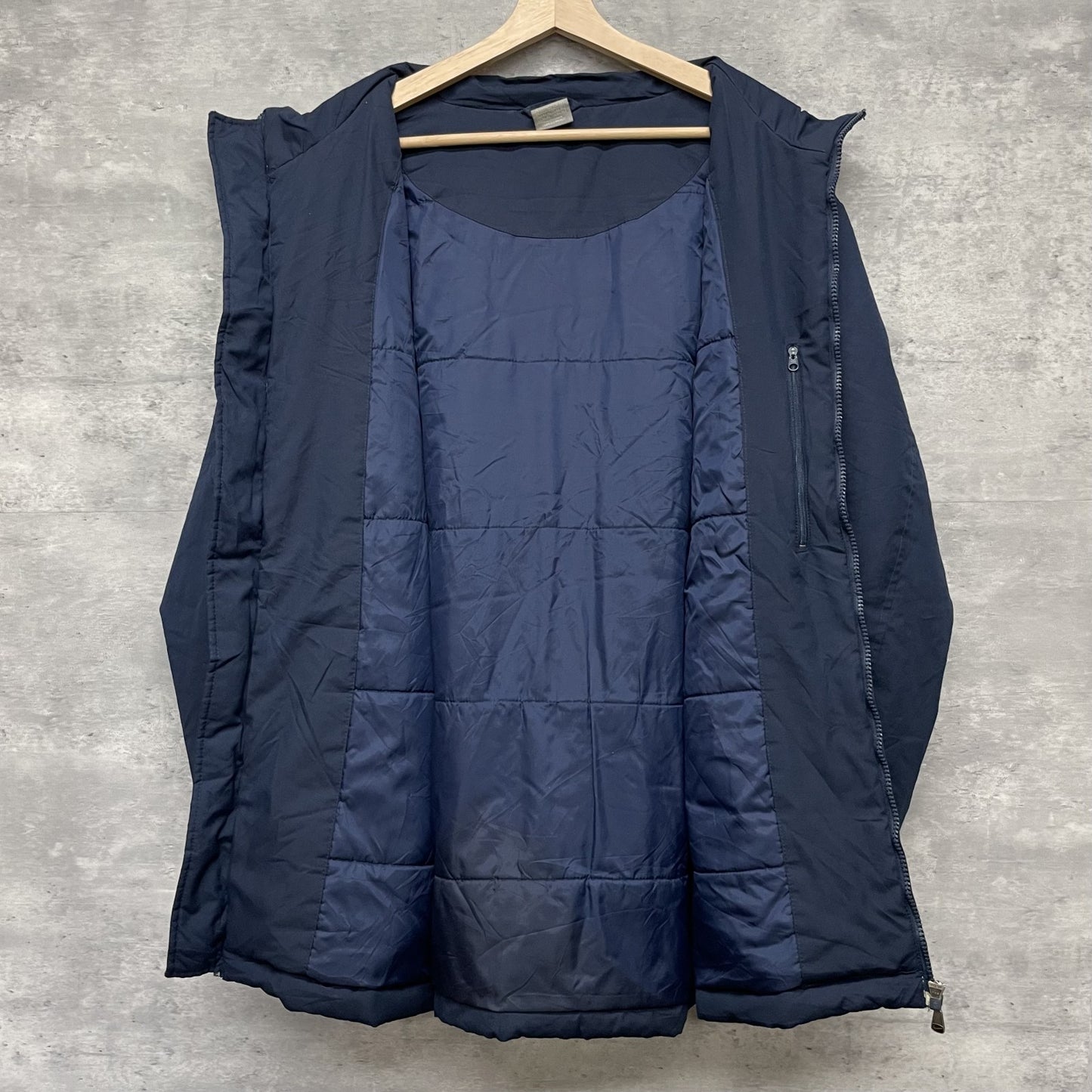 00s vintage 古着 ビンテージ NIKE ナイキ ナイロンジャケット フルジップ 胸元ロゴ バックロゴ ネイビー