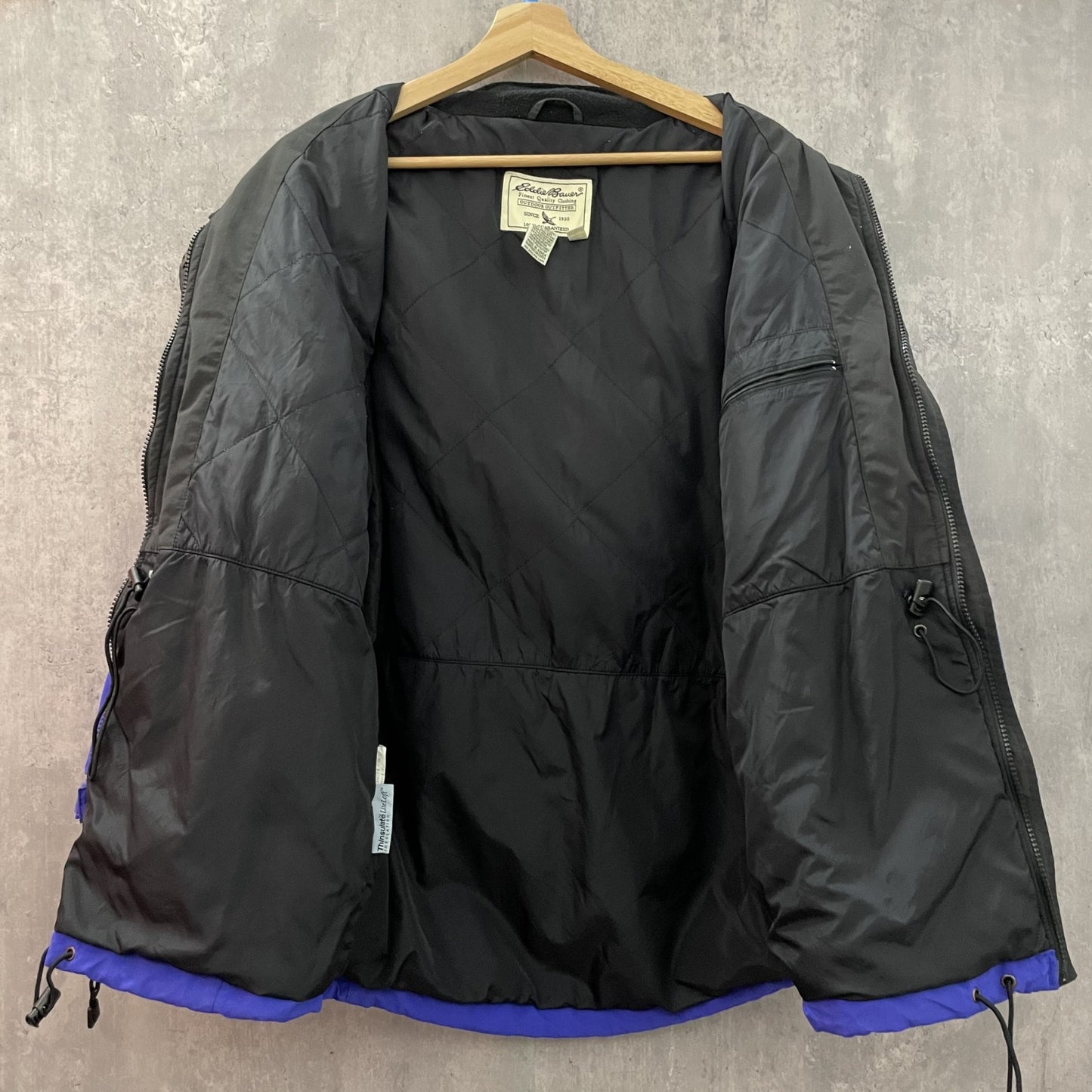 90s vintage 古着 ビンテージ エディーバウアー マウンテンジャケット アウトドア EddieBauer フルジップ フード付 ドローコード