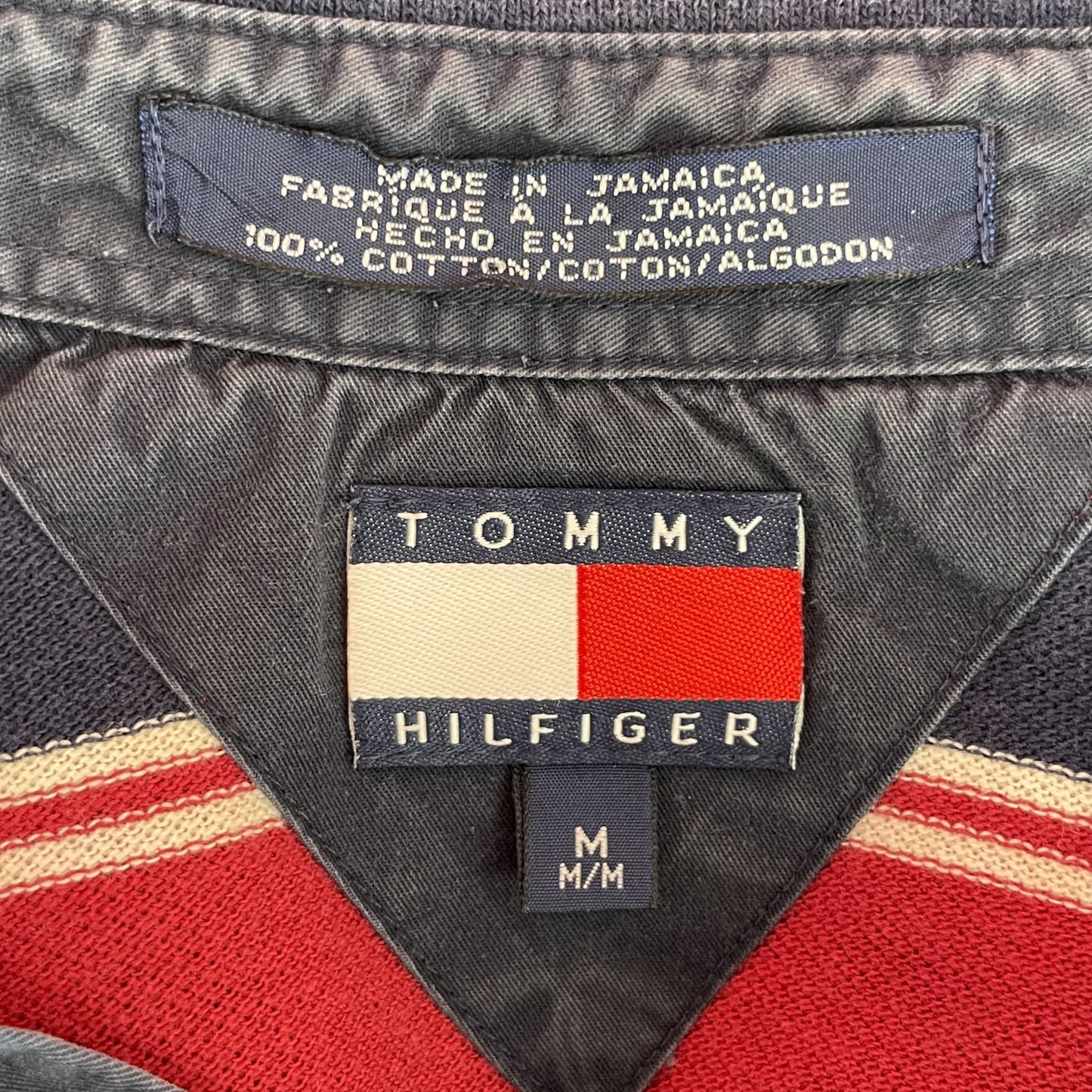90s vintage 古着 ビンテージ トミー TOMMY HILFIGER トミーヒルフィガー 刺繍ロゴ ラガーシャツ アメカジ ストリート