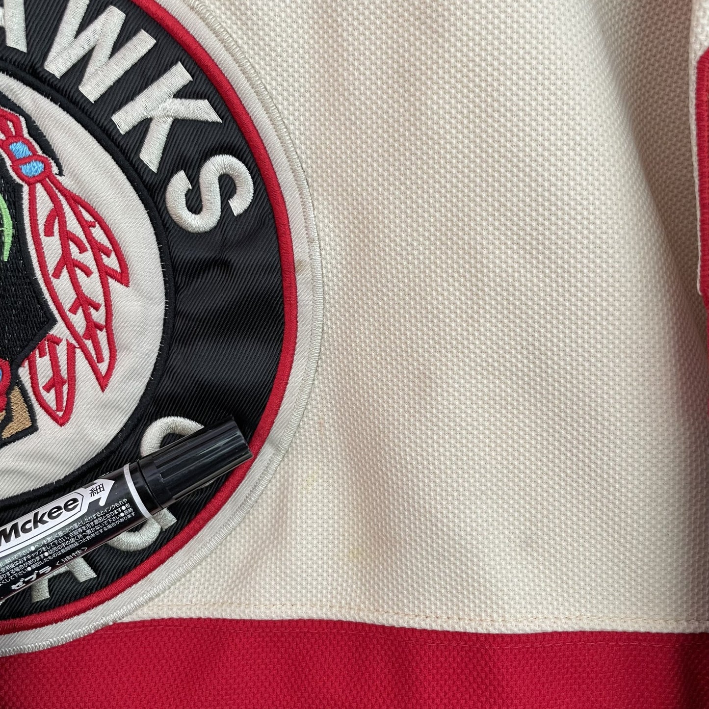 90s 00s vintage 古着 ビンテージ Reebok リーボック NHL シカゴ 長袖ホッケー ゲームシャツ メッシュ