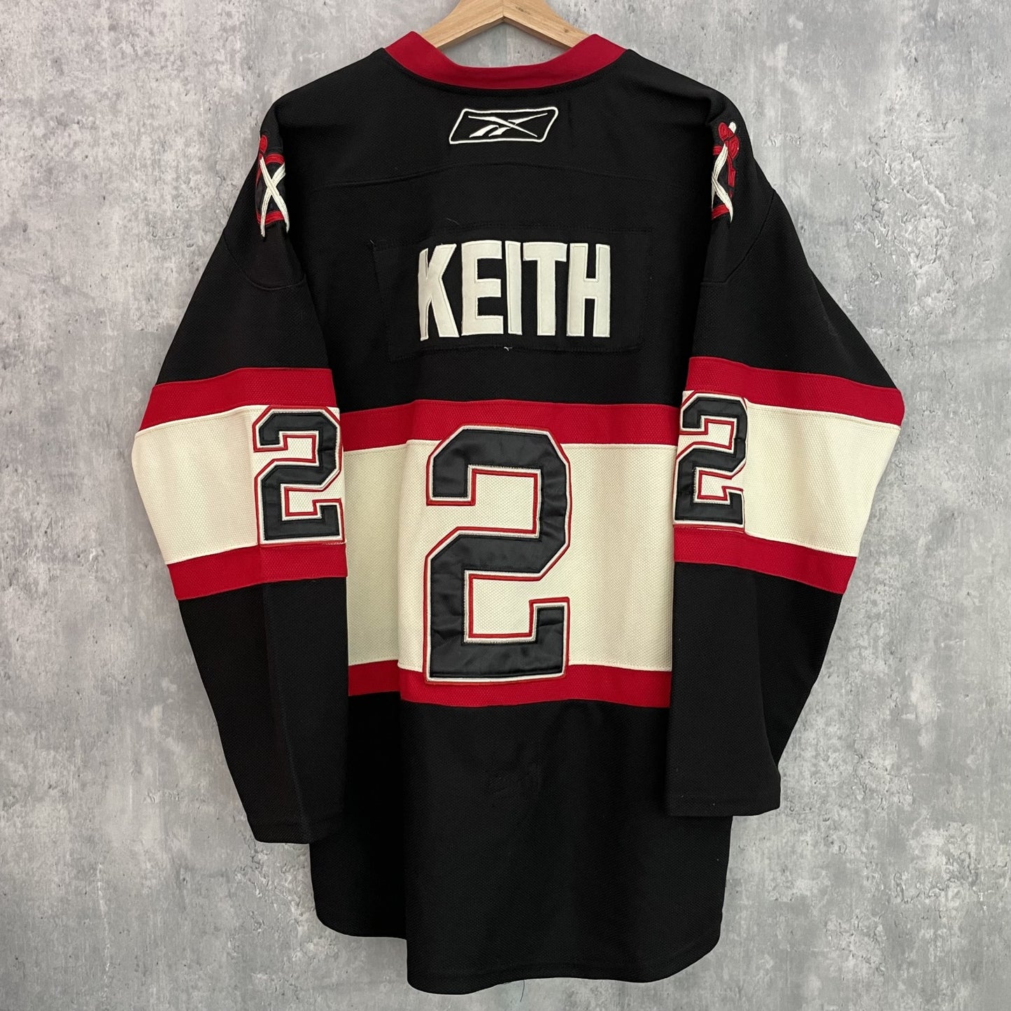 90s 00s vintage 古着 ビンテージ Reebok リーボック NHL シカゴ 長袖ホッケー ゲームシャツ メッシュ