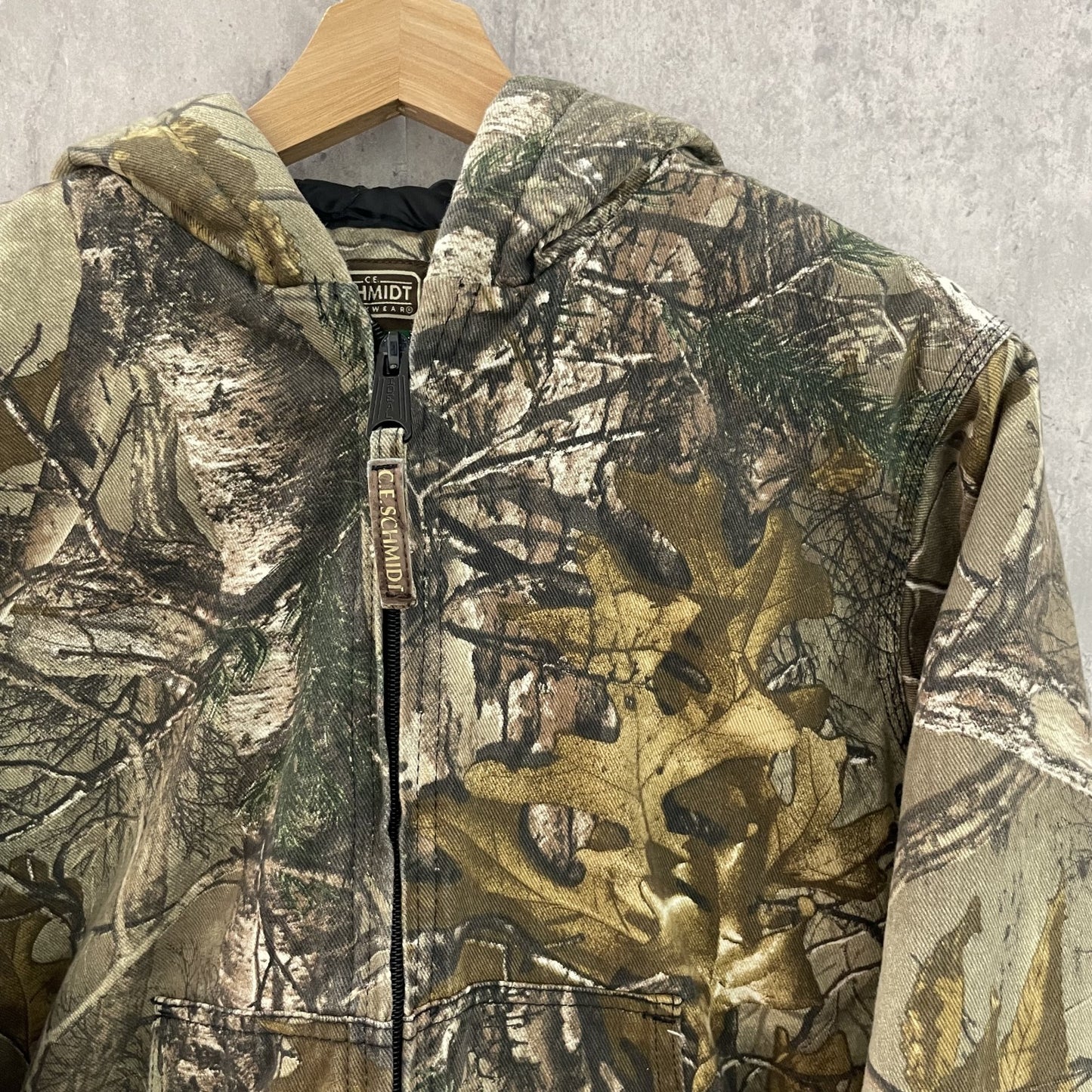 90s vintage 古着 ビンテージ シーイーシュミット C.E.SCHMIDT リアルツリー フルジップ 総柄 キルティングライナー 迷彩 ストリート