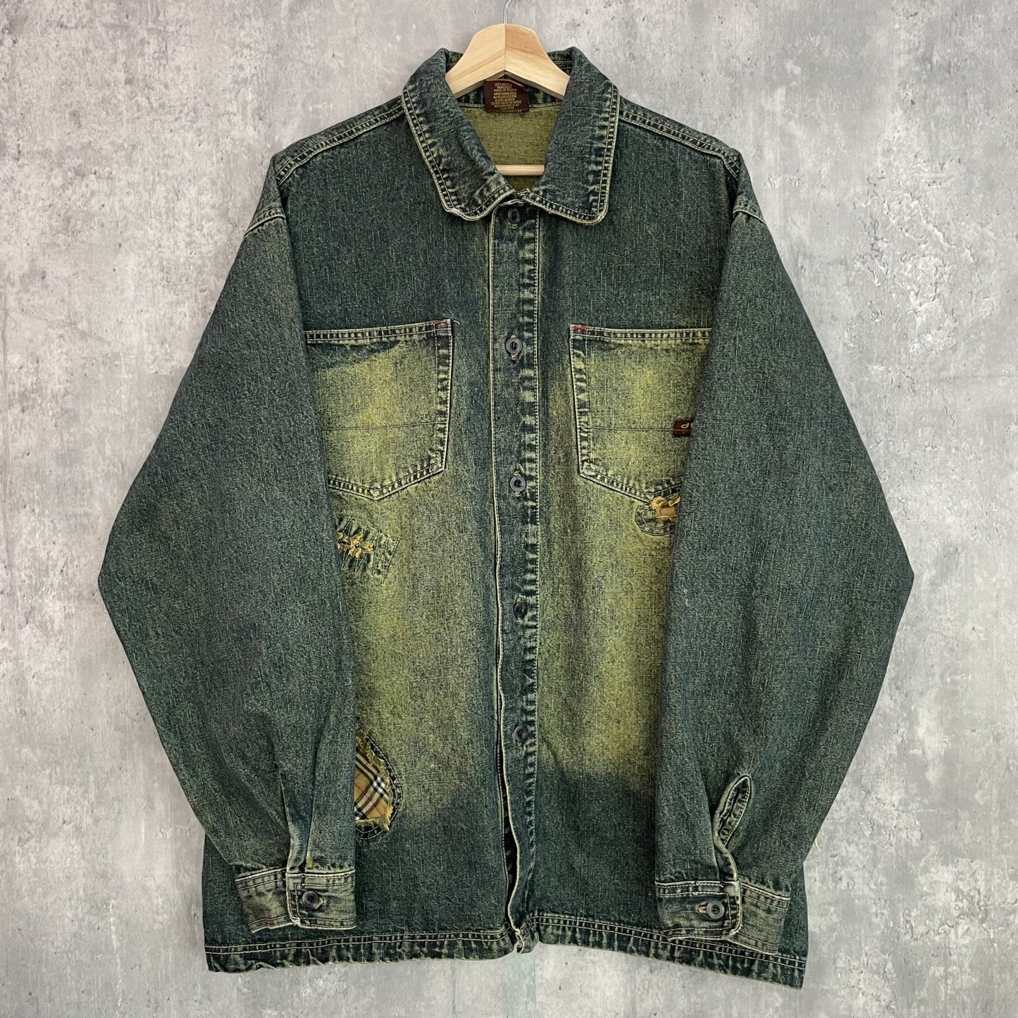 00s vintage 古着 ビンテージ ダメージ加工 デニムジャケット インディゴ ストリート オーバーサイズ Y2K