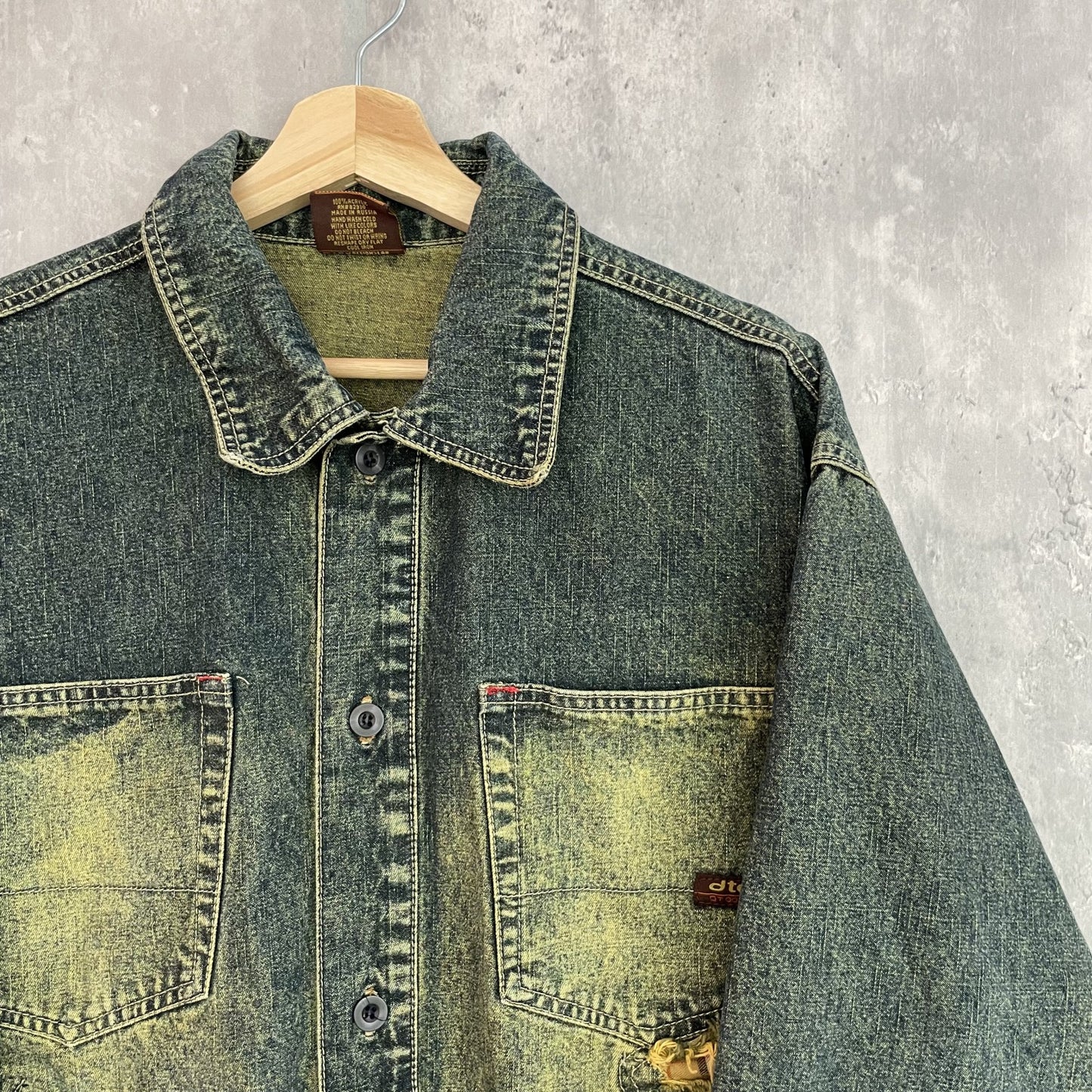 00s vintage 古着 ビンテージ ダメージ加工 デニムジャケット インディゴ ストリート オーバーサイズ Y2K