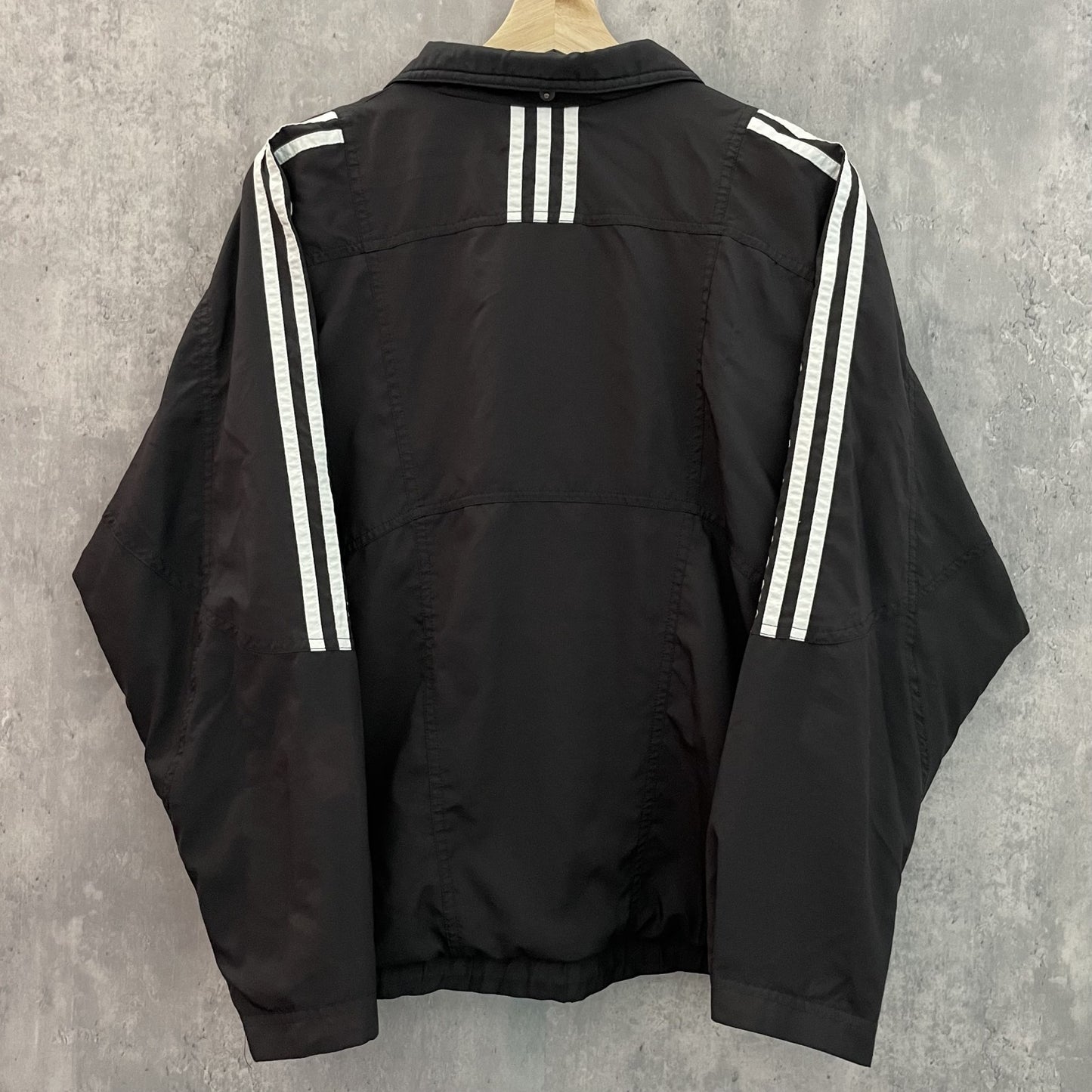 90s vintage 古着 ビンテージ adidas ナイロンジャケット テック フルジップ ドローコード