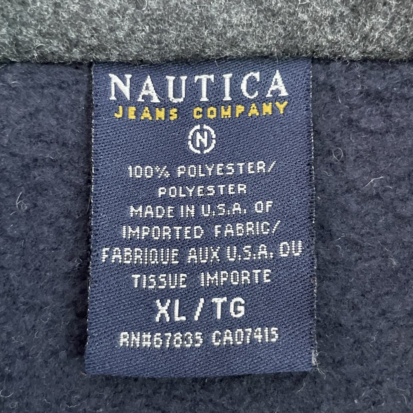 90s vintage 古着 ビンテージ USA製 ノーティカ ハーフジップ フリース メンズ NAUTICA
