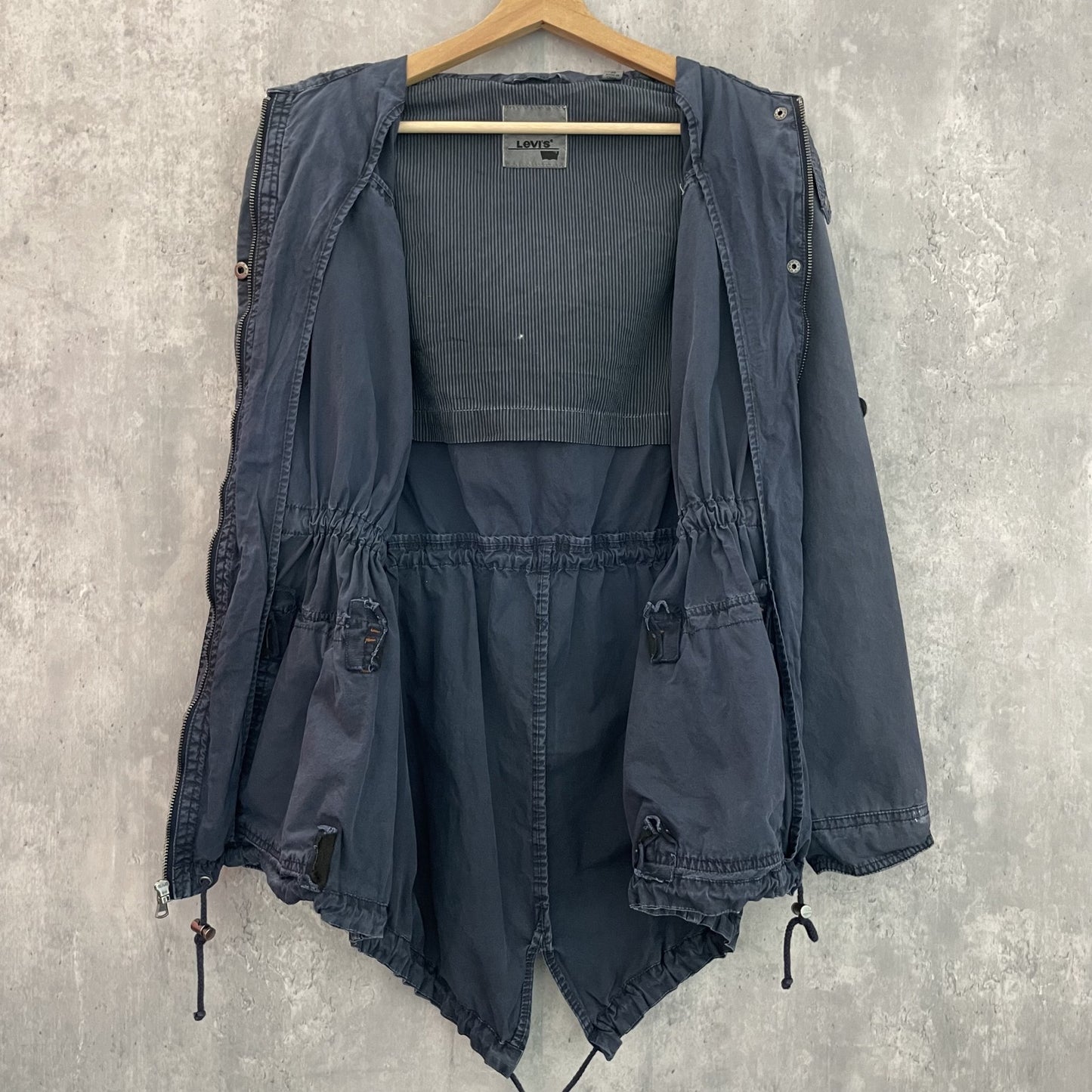 00s vintage 古着 ビンテージ ミリタリー Levi's リーバイス ナイロンジャケット ネイビー ドローコード