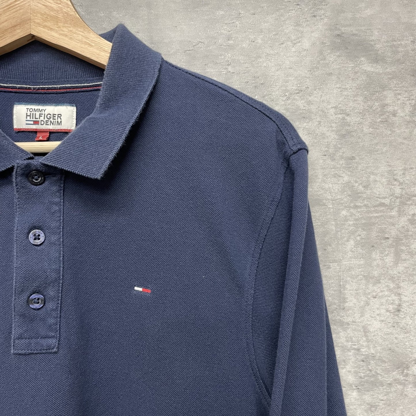 00s vintage 古着 ビンテージ トミーヒルフィガー TOMMYHILFIGER アメカジ ポロシャツ カジュアル 刺繍ロゴ 無地 長袖