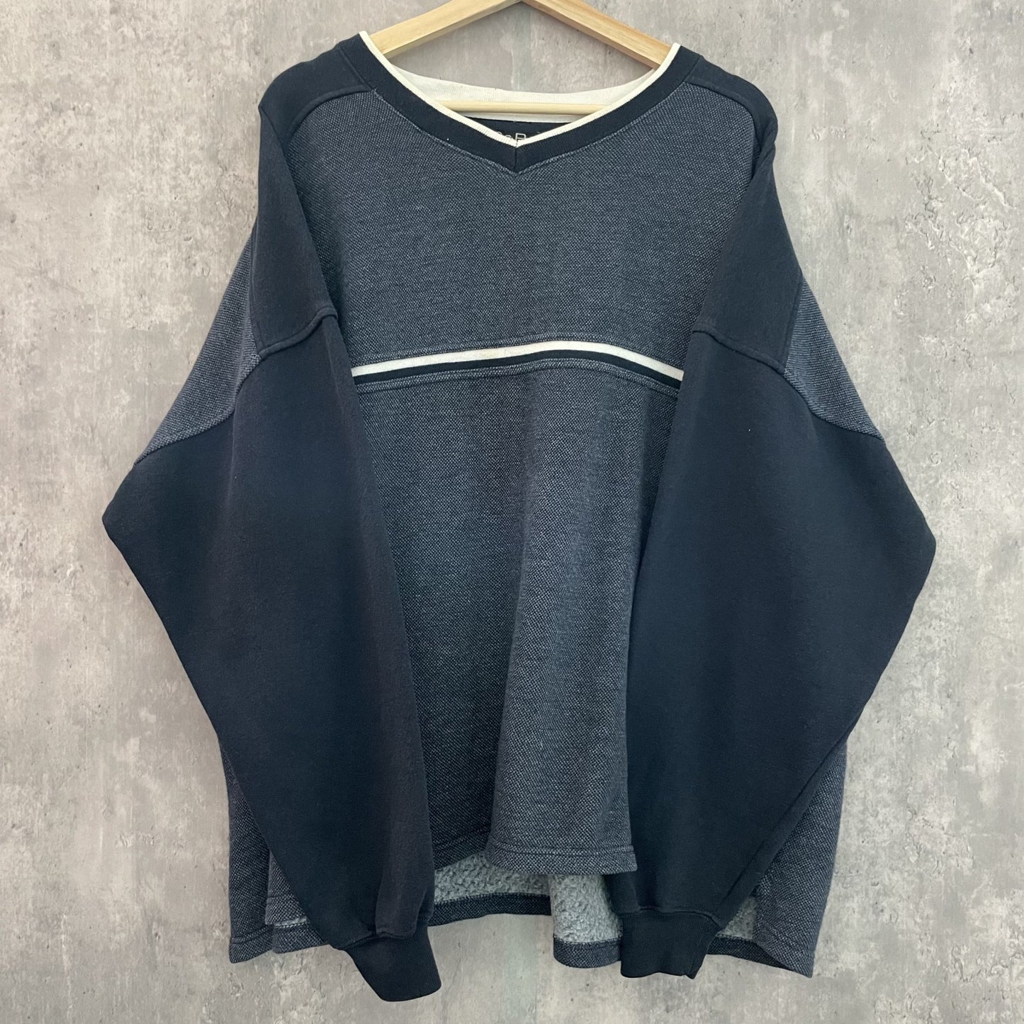 00s vintage 古着 ビンテージ スウェット ボーダー Vネック 長袖 C&B
