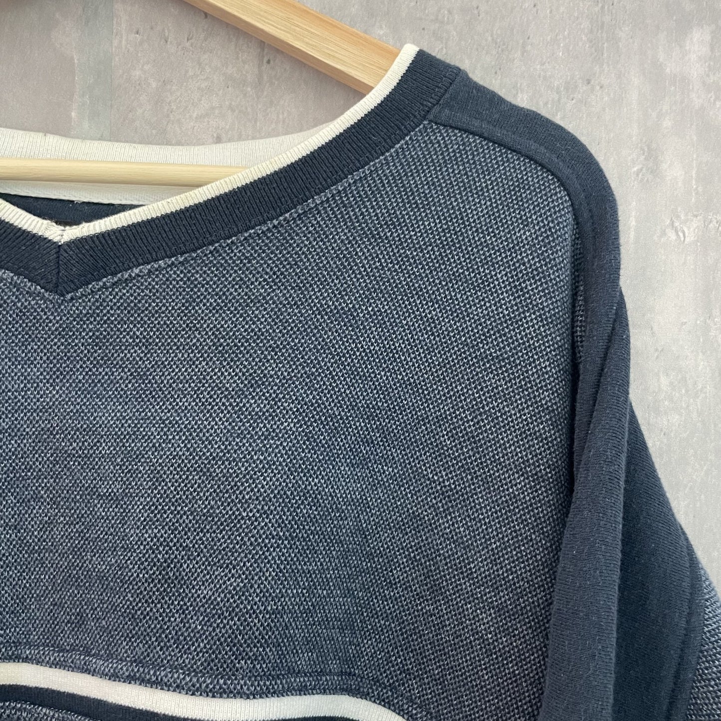 00s vintage 古着 ビンテージ スウェット ボーダー Vネック 長袖 C&B