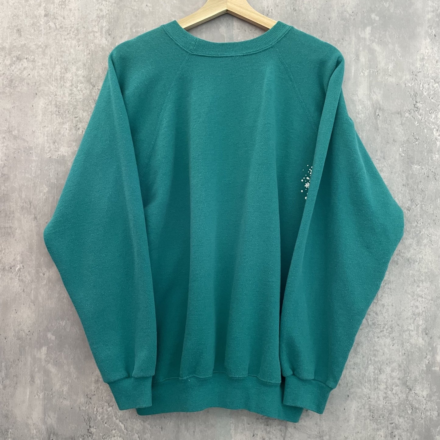 80s vintage 古着 ビンテージ ヘインズ Hanes USA製 ラグラン スウェット ターコイズブルー