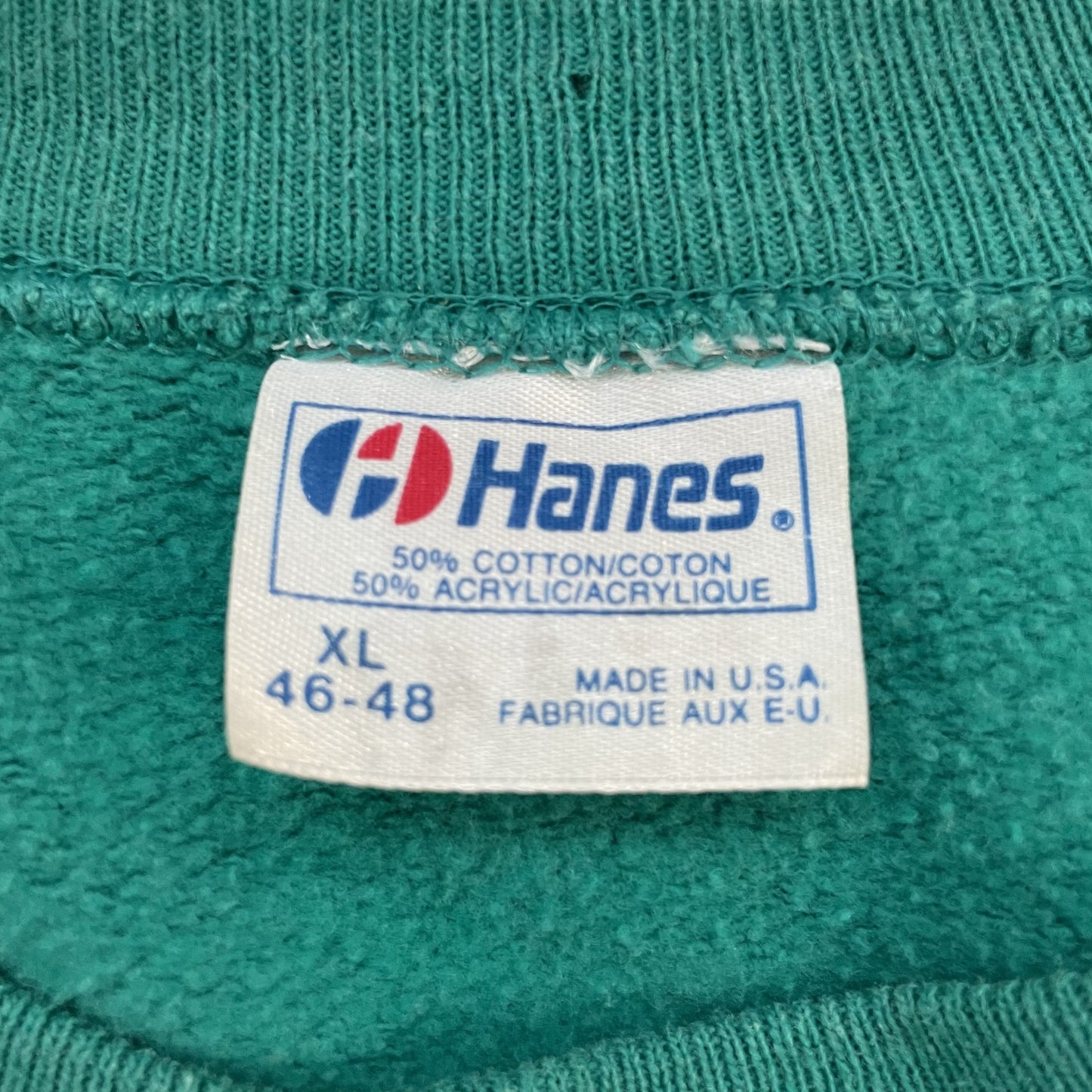 80s vintage 古着 ビンテージ ヘインズ Hanes USA製 ラグラン スウェット ターコイズブルー