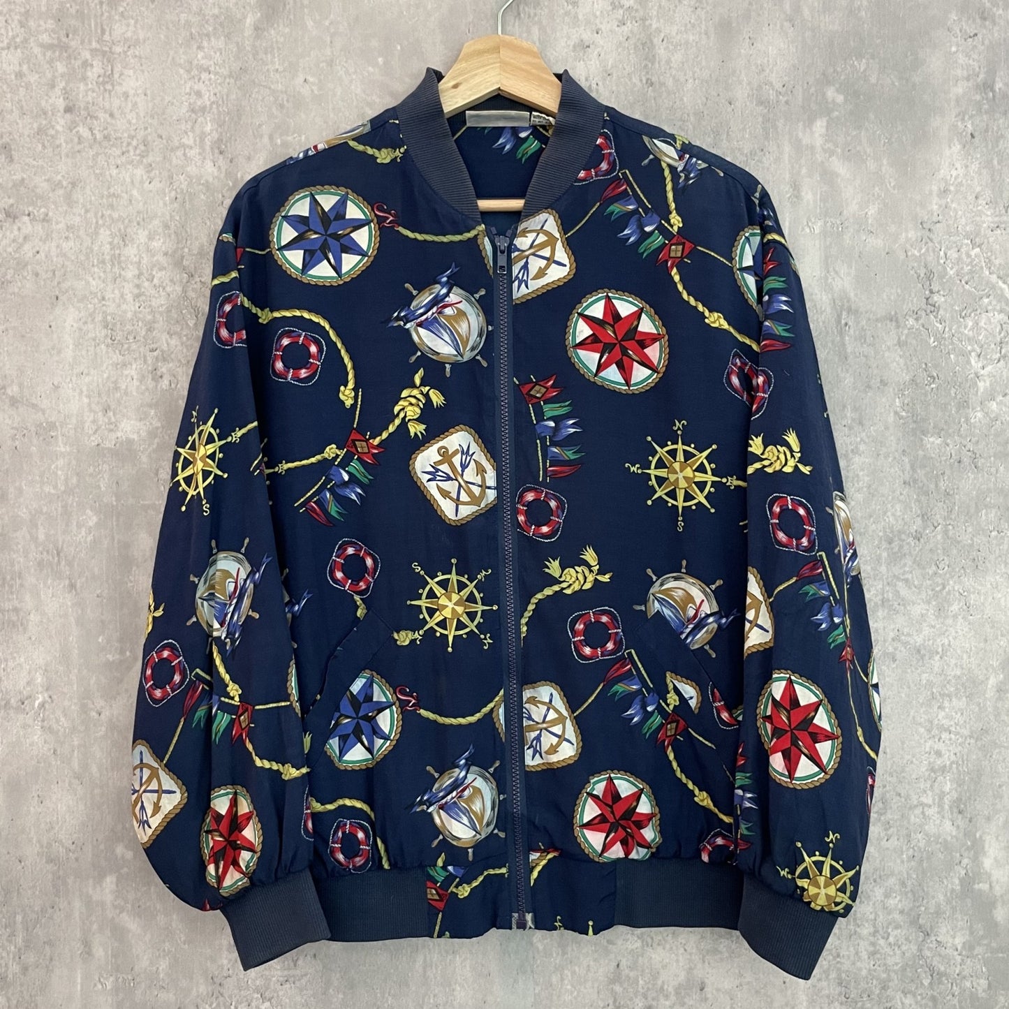 90s vintage 古着 ビンテージ ALERED DUNNER アルフレッドダナー レーヨン ナイロン ブルゾンジャケット 総柄 薄手