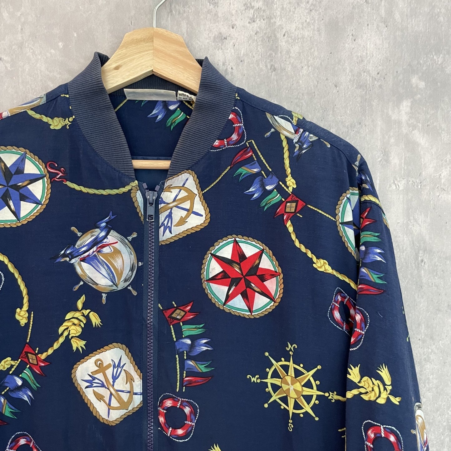 90s vintage 古着 ビンテージ ALERED DUNNER アルフレッドダナー レーヨン ナイロン ブルゾンジャケット 総柄 薄手