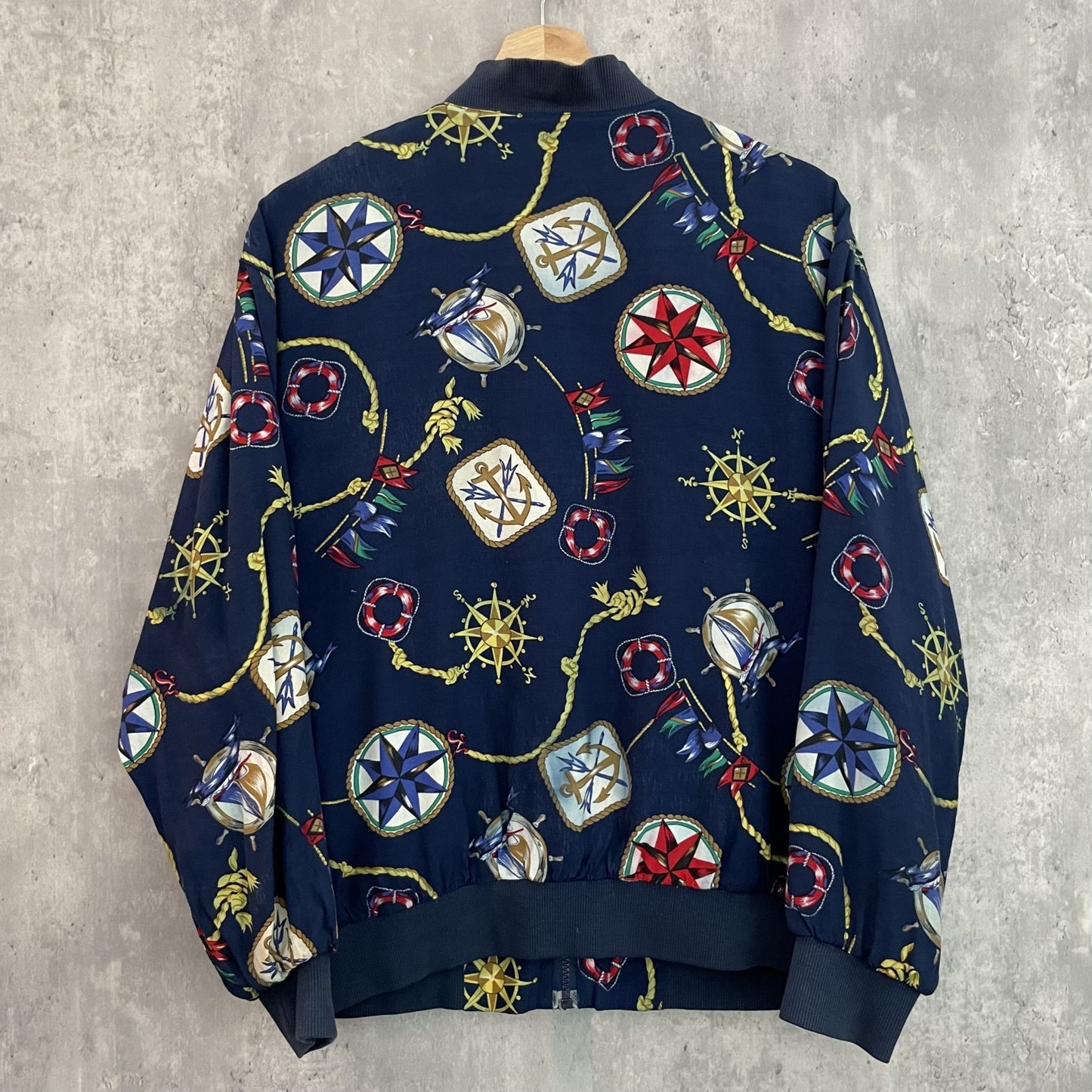 90s vintage 古着 ビンテージ ALERED DUNNER アルフレッドダナー レーヨン ナイロン ブルゾンジャケット 総柄 薄手