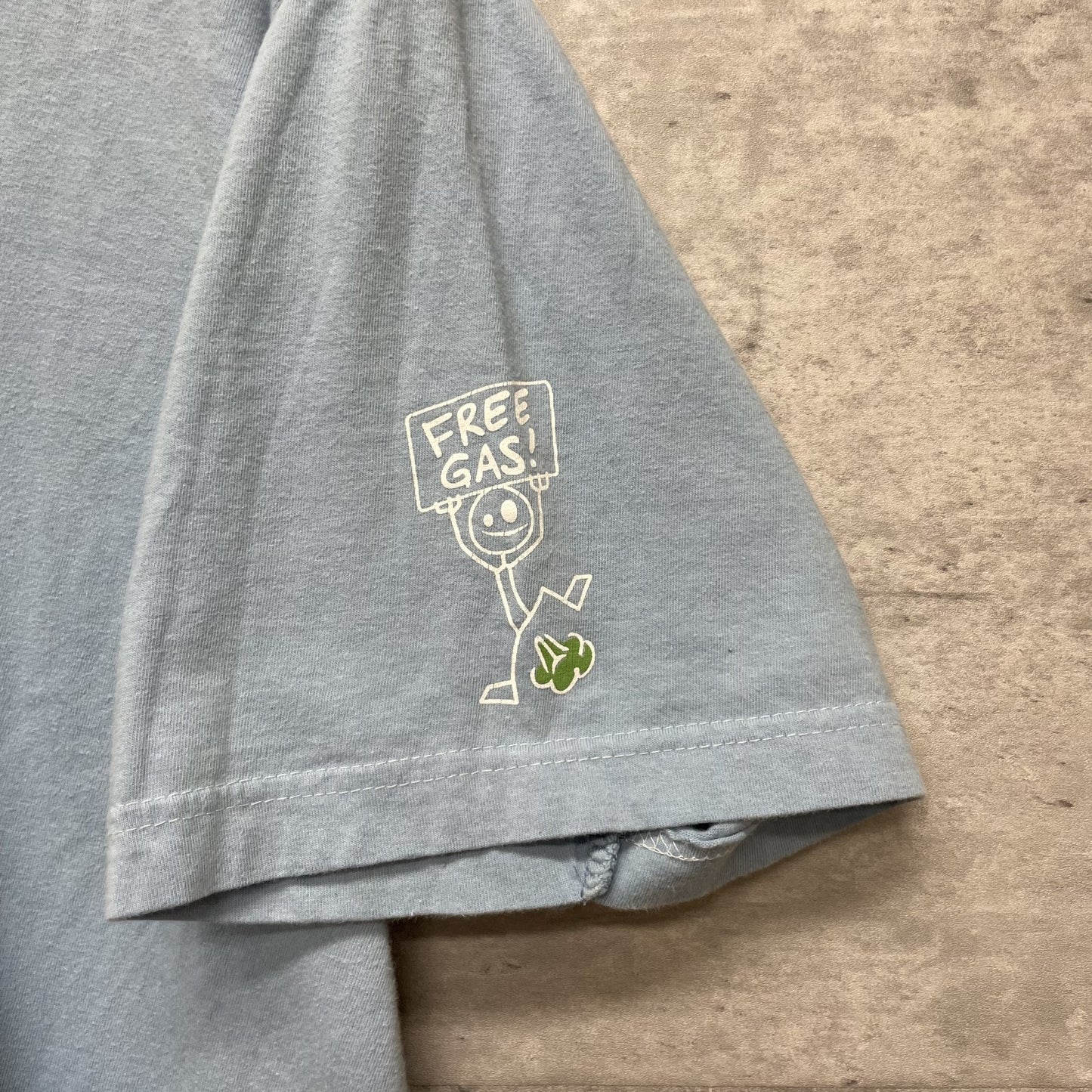 00s vintage 古着 ビンテージ ブルー 袖ロゴ ジョークTee アメカジ ストリート オーバーサイズ