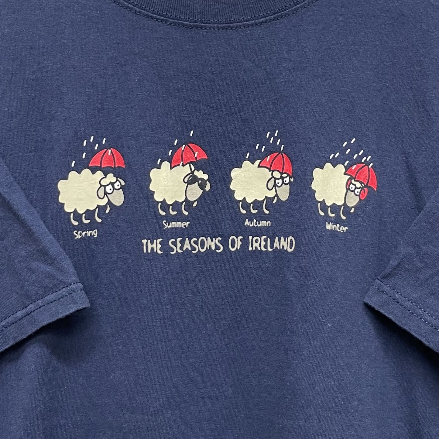 00s vintage 古着 ビンテージ ネイビー フロントプリント 羊 シティ オーバーサイズ 四季 ファニーTee