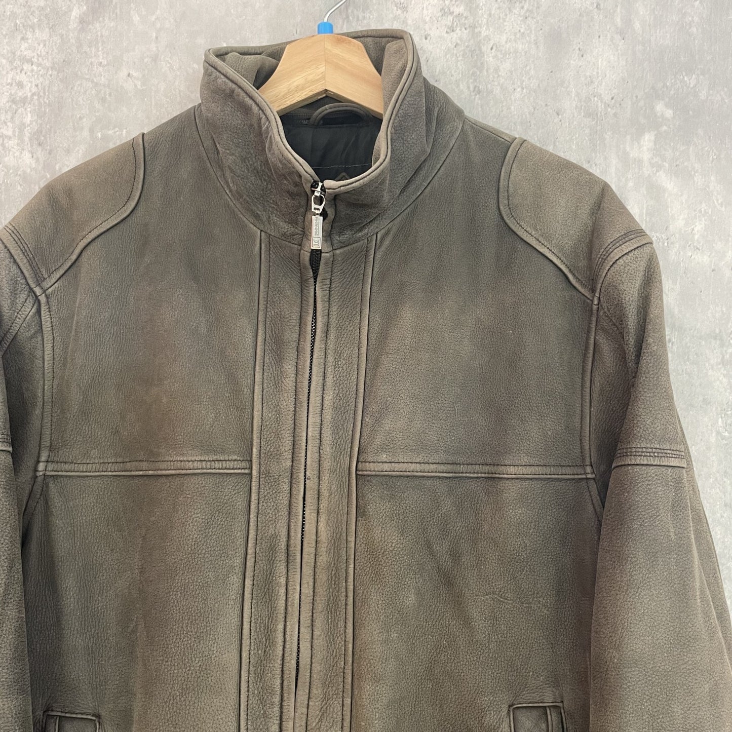 90s 00s レザージャケット フルジップ 長袖 無地 vintage 古着 ビンテージ