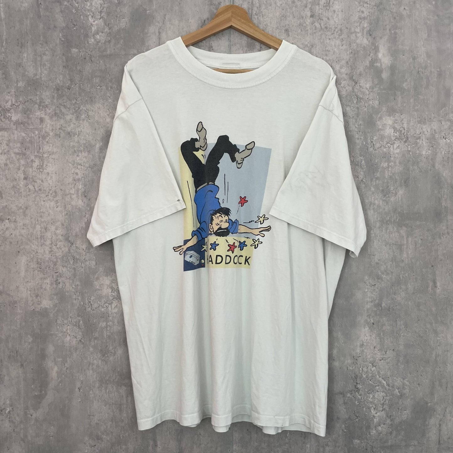 90s vintage 古着 ビンテージ TINTIN タンタン キャラクター フロントプリント ホワイト