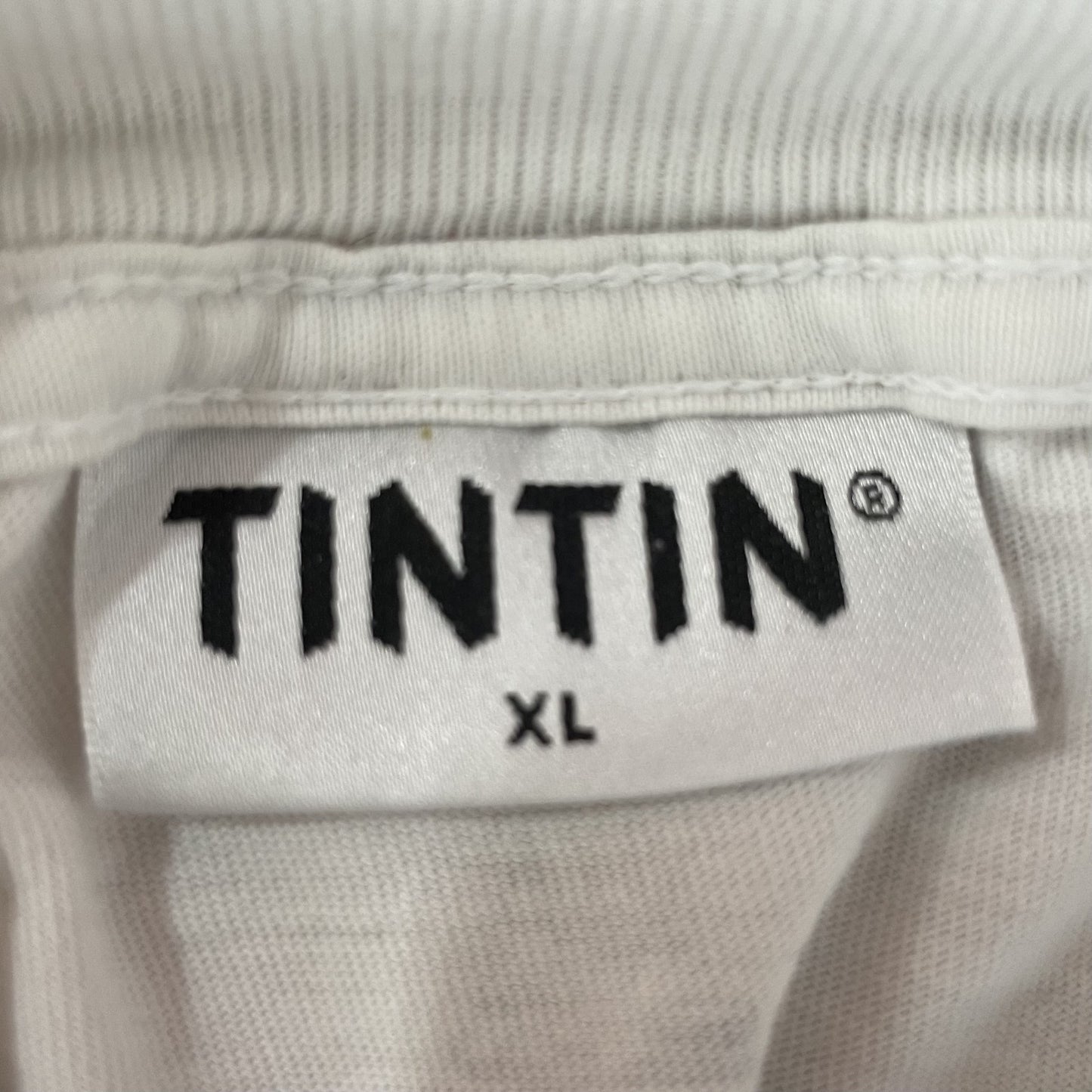 90s vintage 古着 ビンテージ TINTIN タンタン キャラクター フロントプリント ホワイト