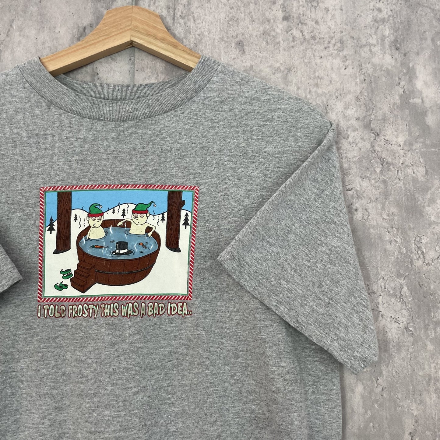 00s vintage 古着 ビンテージ Hybrid ポップデザイン メッセージプリント グレー