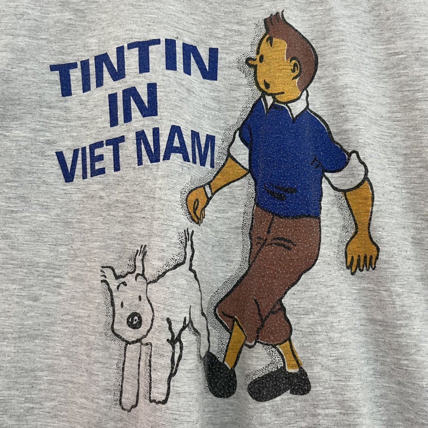 90s 00s TINTIN タンタン Tシャツ キャラクター アニメ グレー