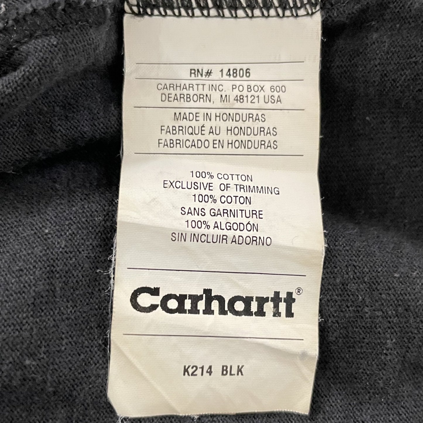 00s vintage 古着 ビンテージ カーハート Carhartt  長袖 ロンT フェード 鬼フェード フロントプリント