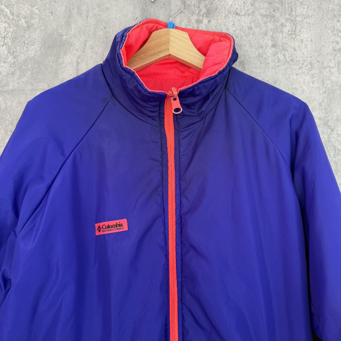 90s vintage 古着 ビンテージ コロンビア Columbia ナイロンジャケット アウトドア フルジップ 胸元パッチ