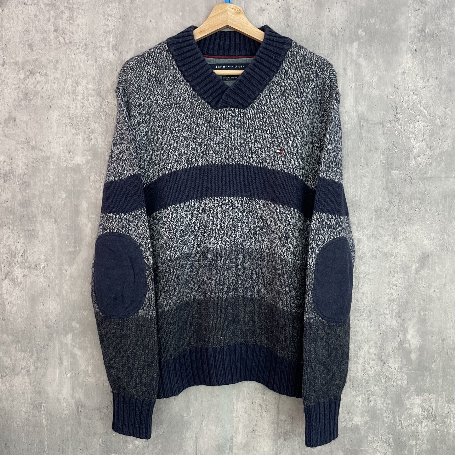 00s vintage 古着 ビンテージ トミーヒルフィガー TOMMYHILFIGER ボーダーニット ショールカラー