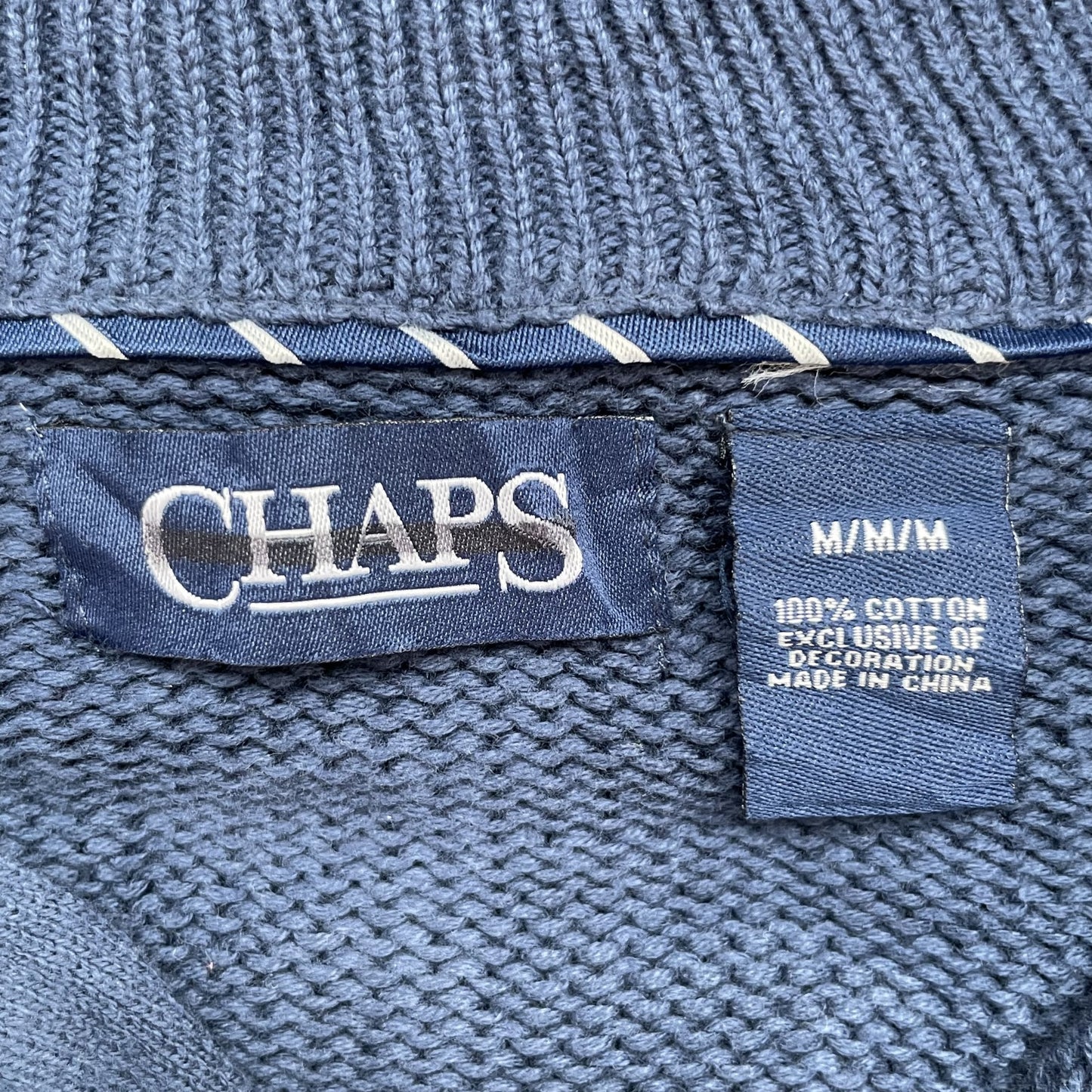 00s vintage 古着 ビンテージ チャップス CHAPS ハーフジップ 無地 ワンポイント刺繍