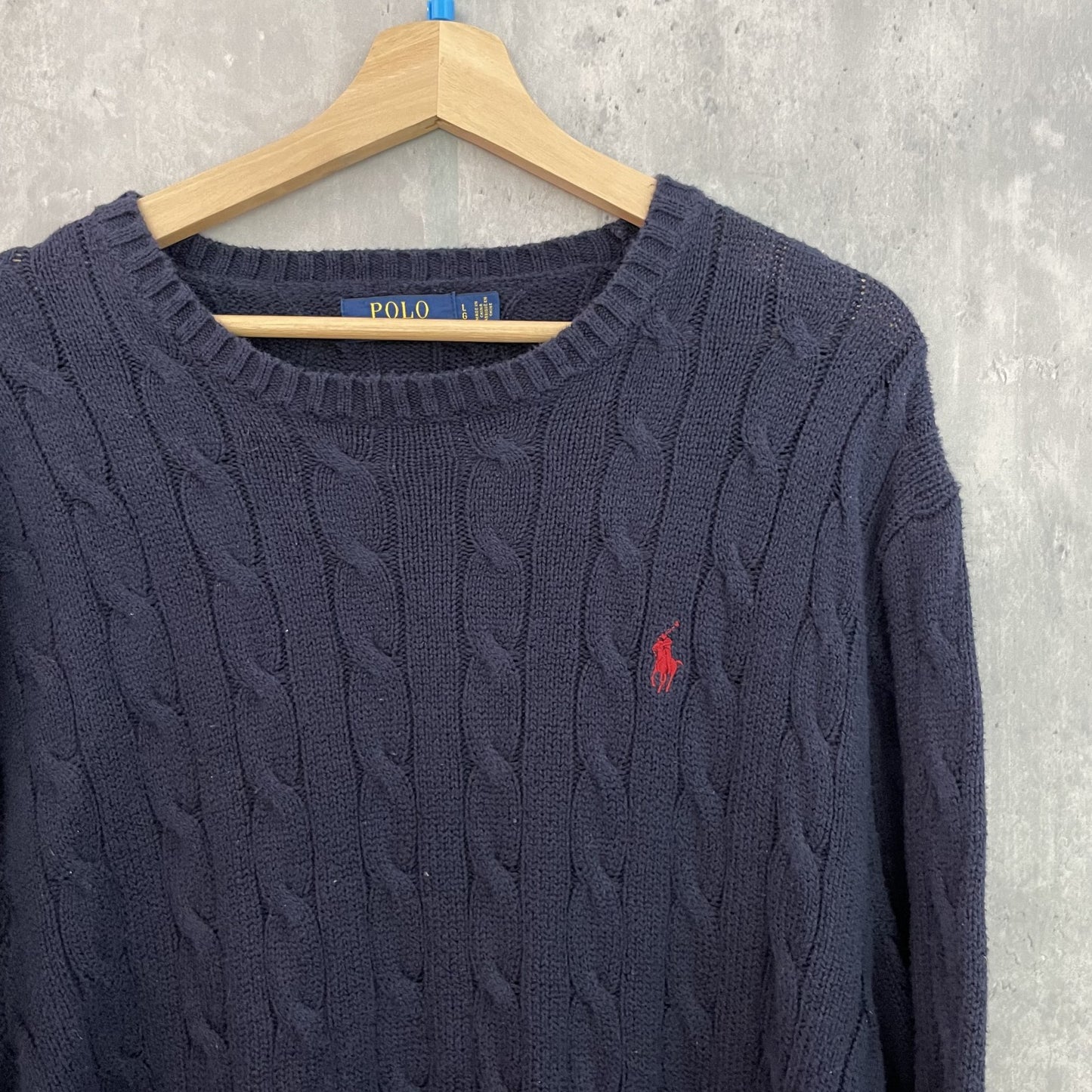 00s vintage 古着 ビンテージ ラルフローレン RalphLauren ニット セーター ポニー刺繍 ケーブルニット