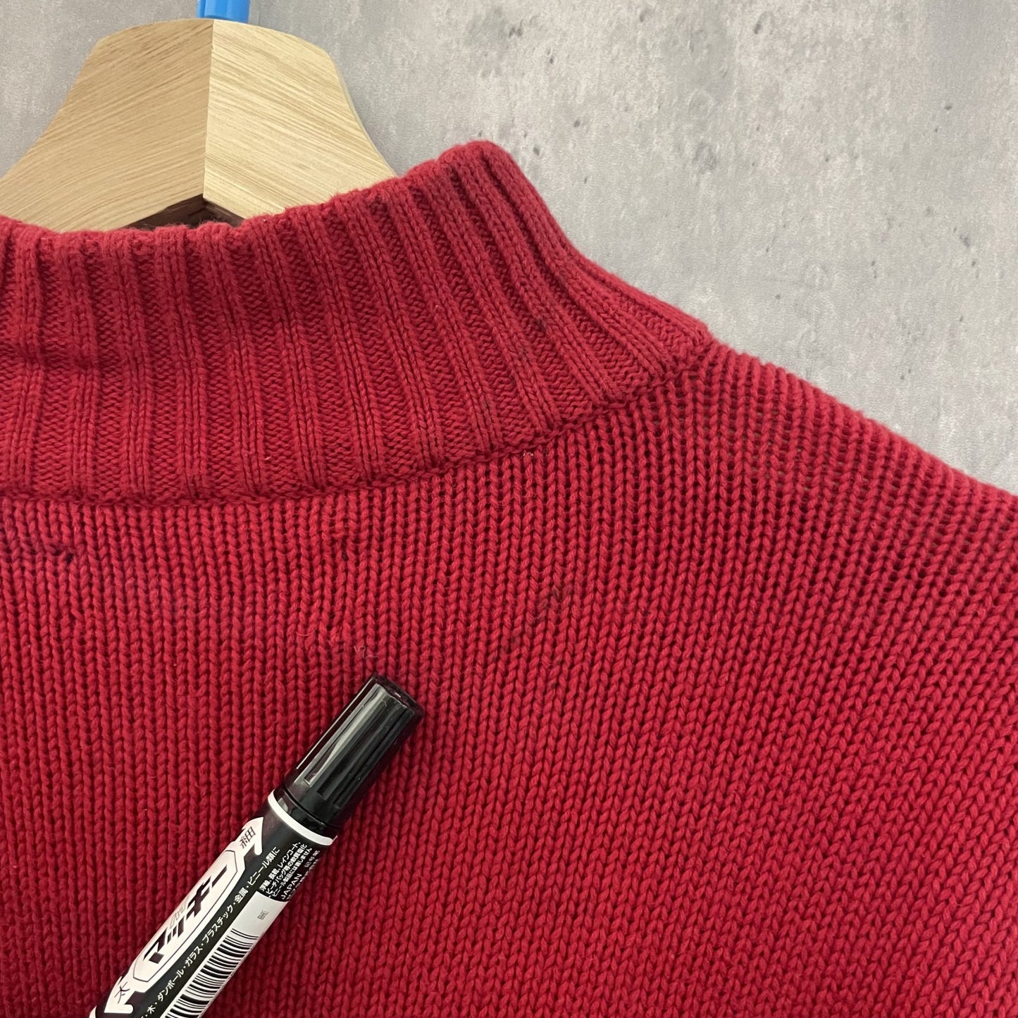 00s vintage 古着 ビンテージ チャップス CHAPS ハーフジップニット ワンポイント刺繍 ワンカラー シンプル