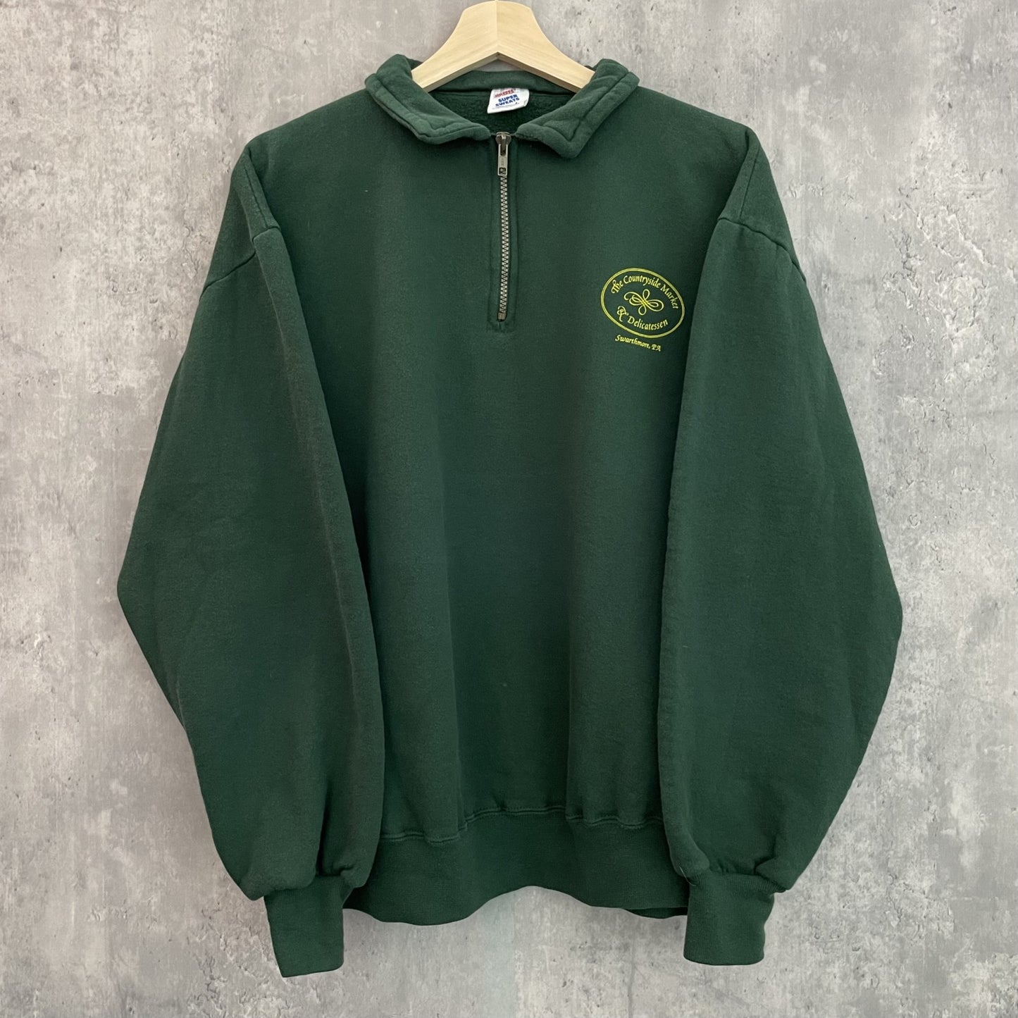 90s vintage 古着 ビンテージ USA製 ジャージーズ JERZEES ハーフジップ スウェット ワンカラー