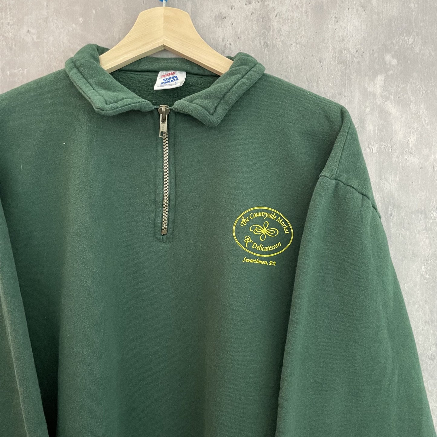 90s vintage 古着 ビンテージ USA製 ジャージーズ JERZEES ハーフジップ スウェット ワンカラー