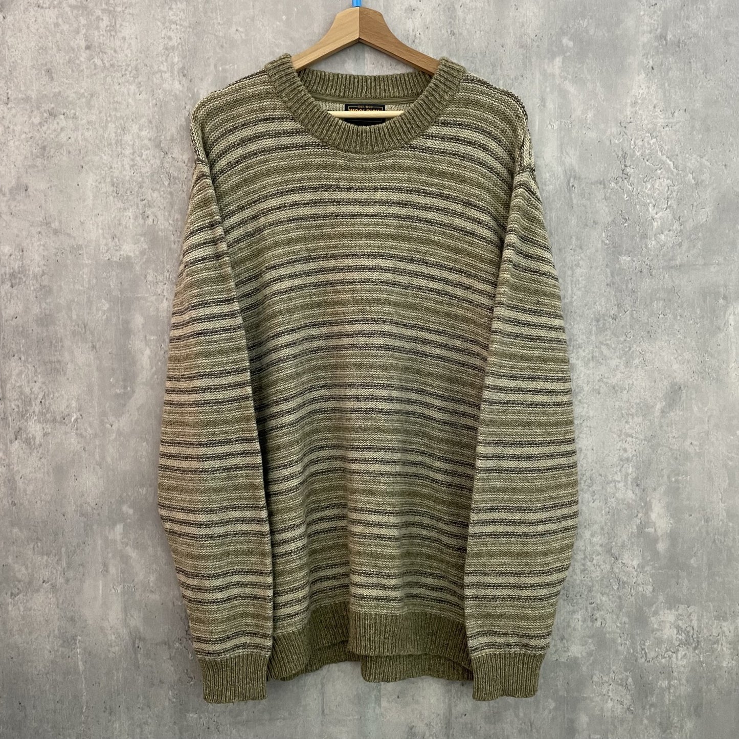 90s vintage 古着 ビンテージ ウールリッチ WOOLRICH アウトドア ボーダー柄 ニットセーター 紳士 シンプル
