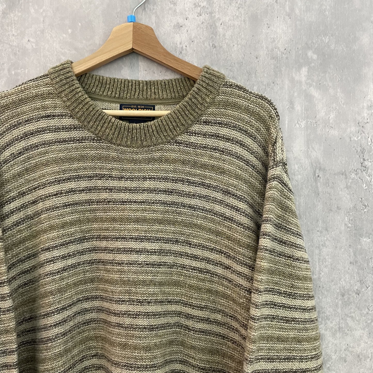90s vintage 古着 ビンテージ ウールリッチ WOOLRICH アウトドア ボーダー柄 ニットセーター 紳士 シンプル
