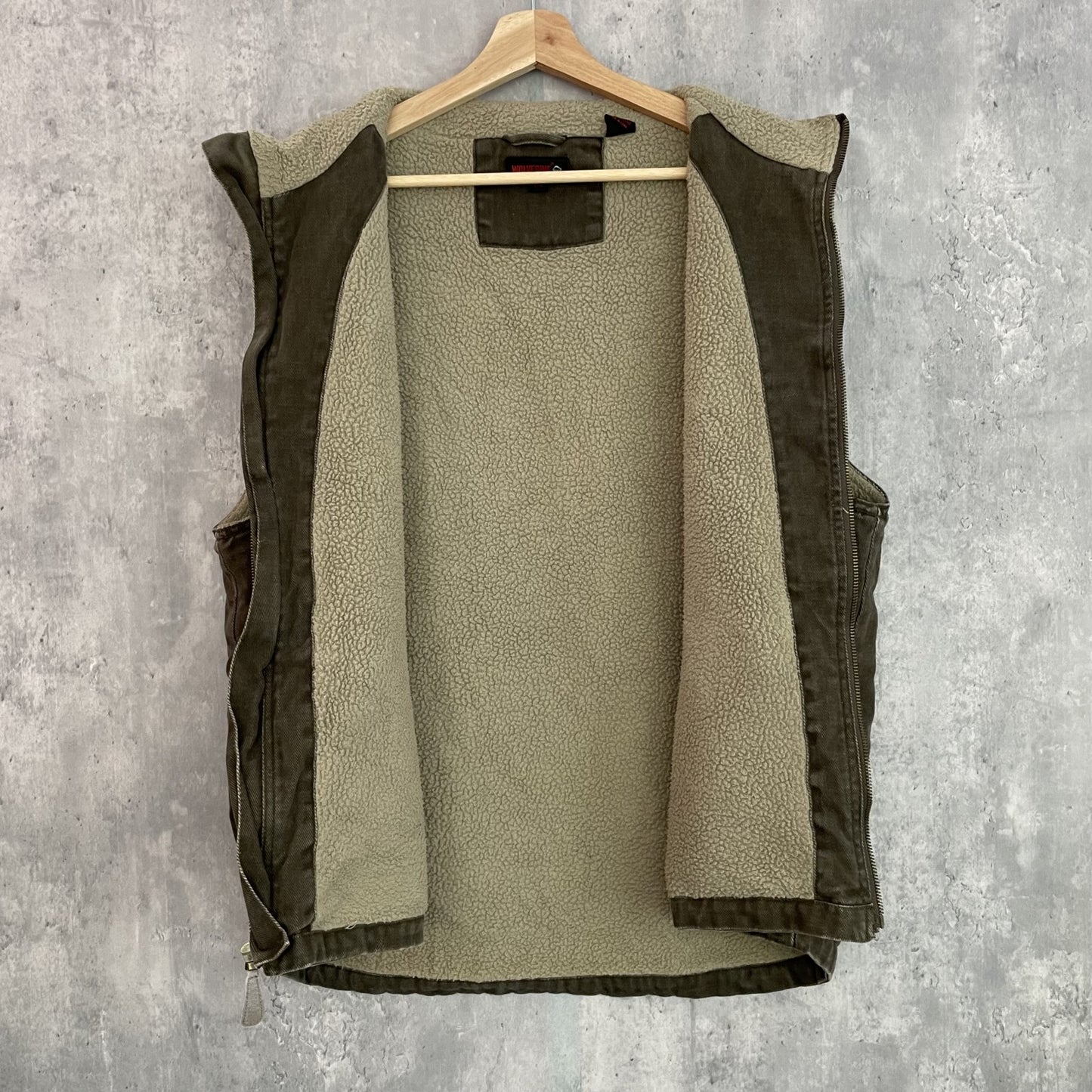 00s 古着 ビンテージ vintage ウルヴァリン ダックベスト フルジップ ワーク アウトドア 裏地フリース WOLVERINE