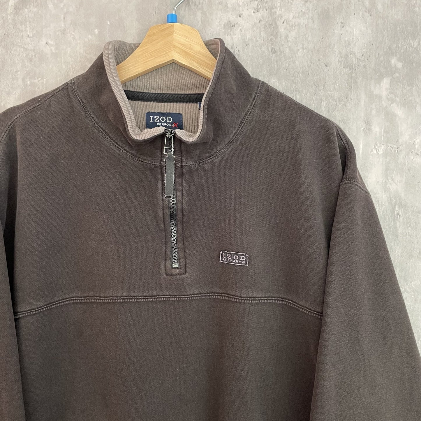 00s vintage 古着 ビンテージ IZOD イゾット ハーフジップ スウェット ワンポイントロゴ シンプル