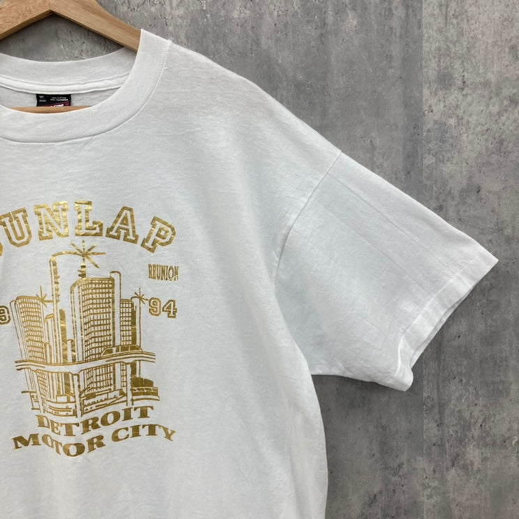 90s FRUIT OF THE LOOM DUNLAP 1994 フルーツ 半袖 Tシャツ 古着 ビンテージ XL ホワイト