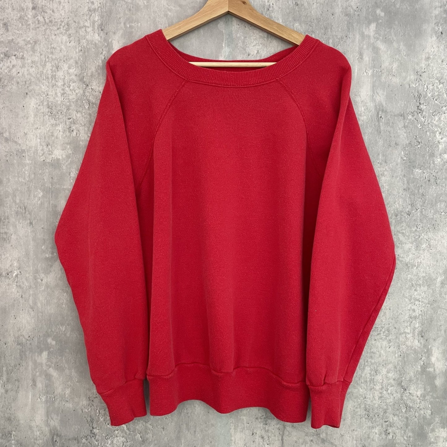 80s vintage 古着 ビンテージ ラグランスリーブ 無地 スウェット 単色 レッド