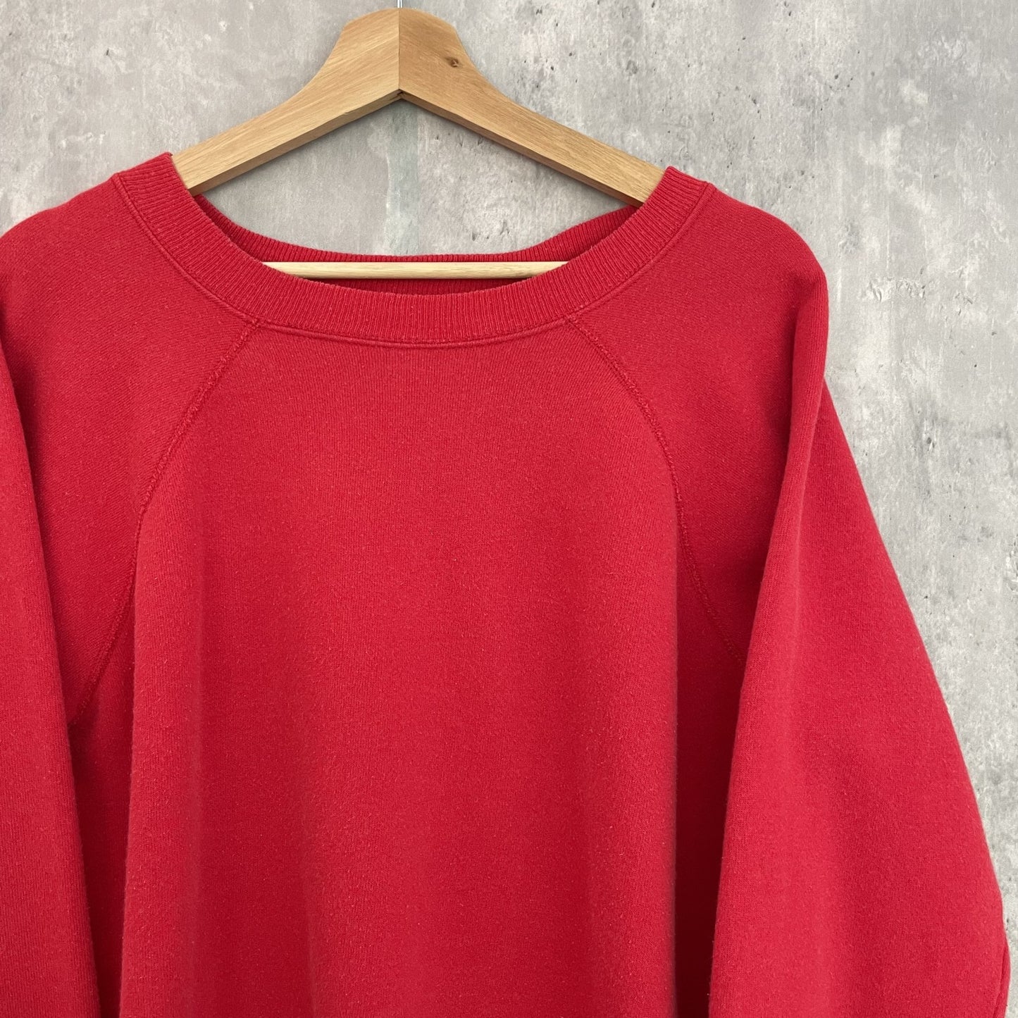 80s vintage 古着 ビンテージ ラグランスリーブ 無地 スウェット 単色 レッド