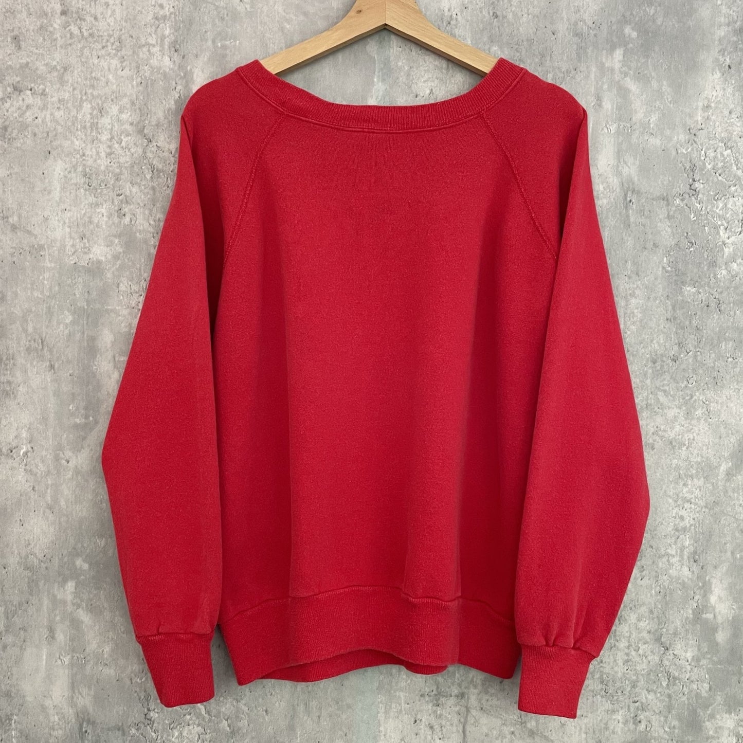 80s vintage 古着 ビンテージ ラグランスリーブ 無地 スウェット 単色 レッド
