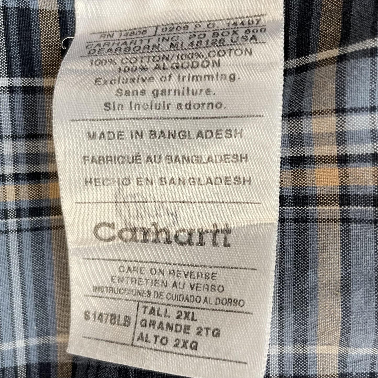 00s vintage 古着 ビンテージ カーハート Carhartt 長袖シャツ ボタンダウン チェック柄 ロングスリーブシャツ