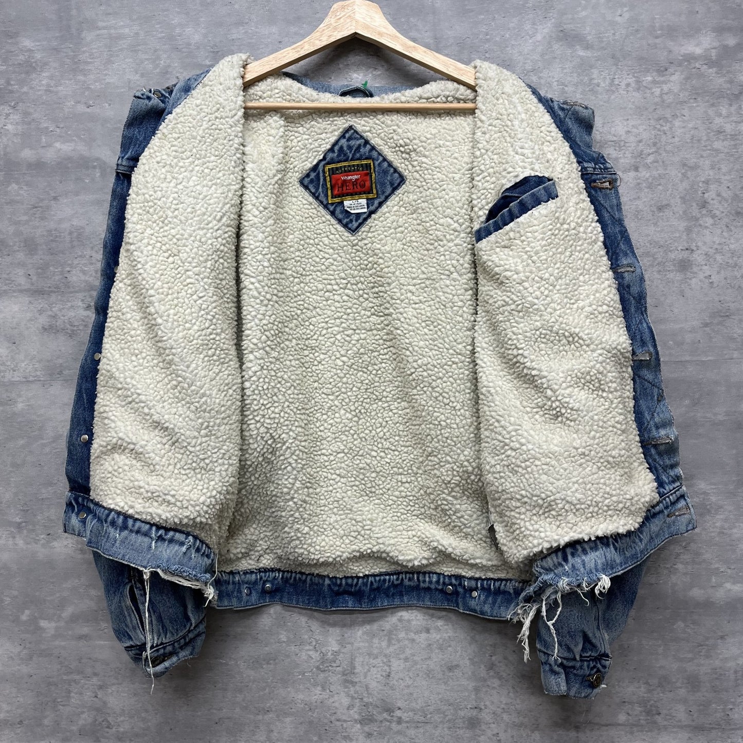 90s vintage 古着 ビンテージ ラングラー Wrangler デニムジャケット デニムボア インディゴ