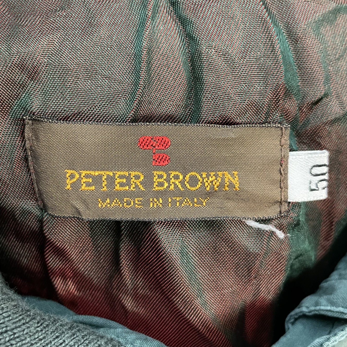 90s vintage 古着 ビンテージ PETERBROWN ブルゾン 裏地王虫色 レーヨン シルク グリーン ワンカラー